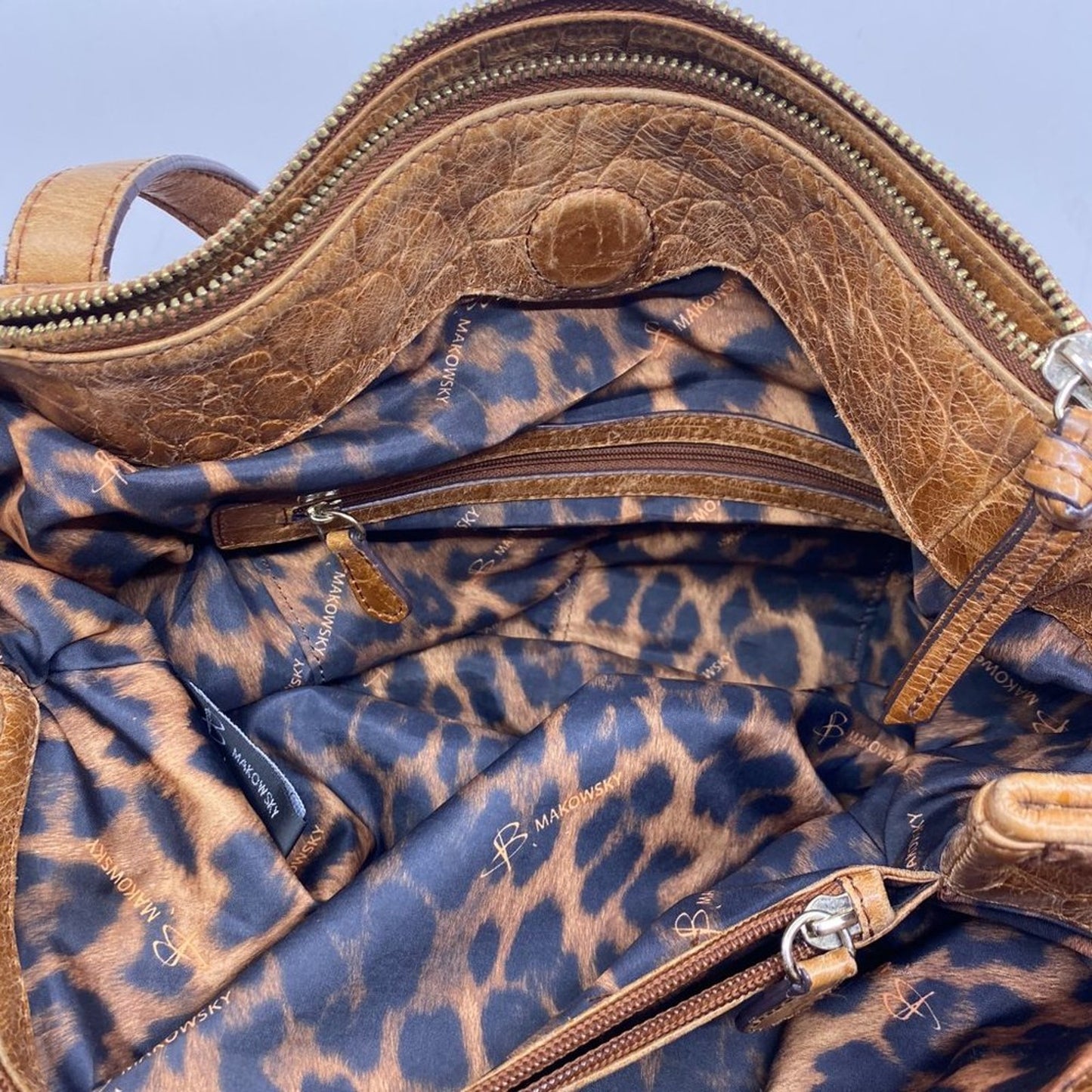 B. Makowsky Aligator Print Large Sholder Bag