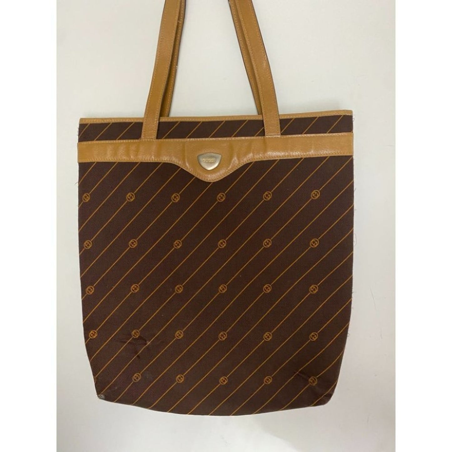 GUCCI Vintage XL Tote Bag in Canvas Fabric w/