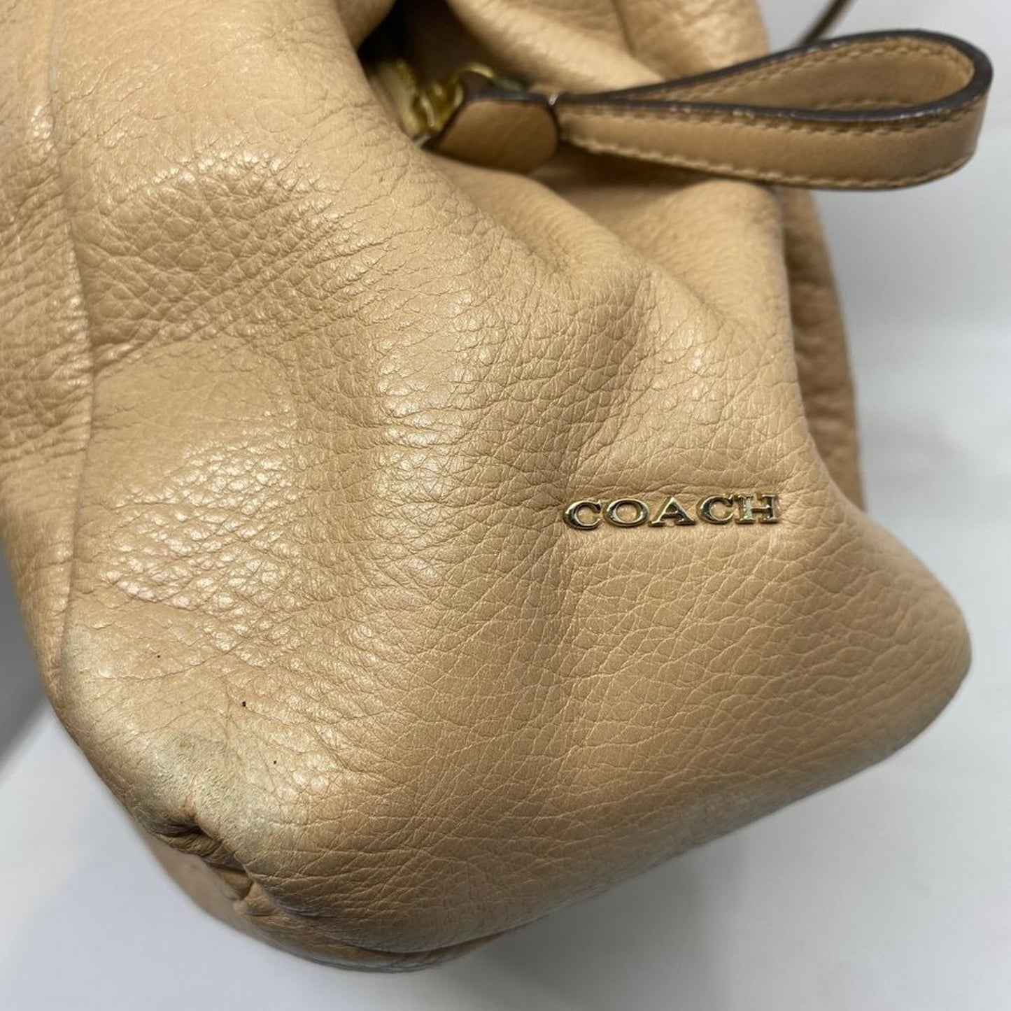 Coach Large Edie Tan  Leather Shoulder Bag