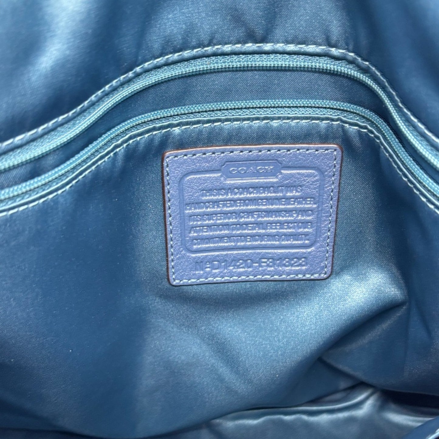 Blue Leather Shoulder Bag