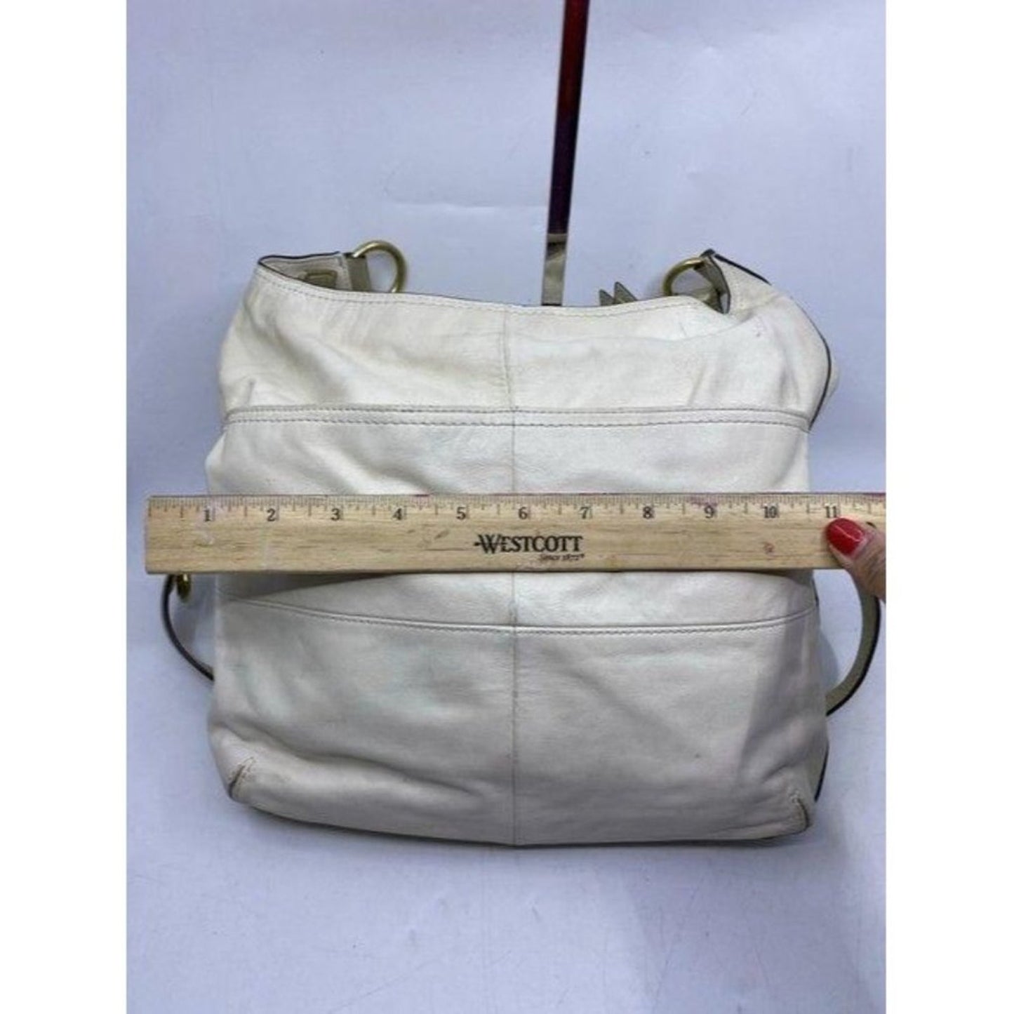 coach white gold leather cross body bag
