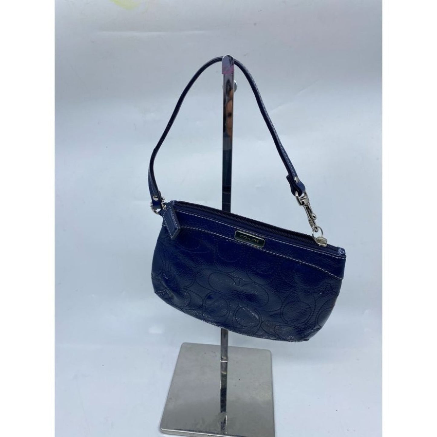 Coach Women's Blue Zipper Wristlet Bag