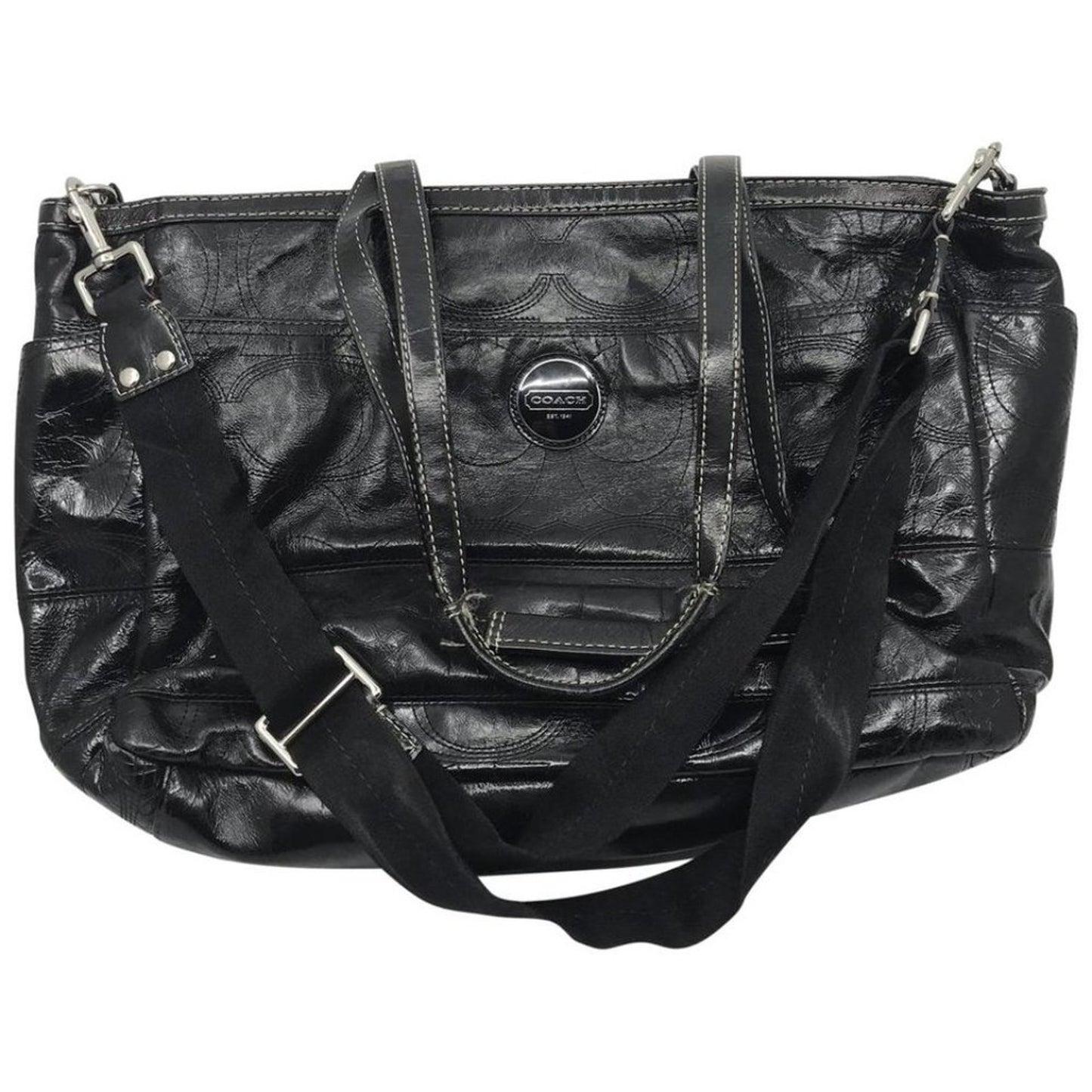 COACH Black Patent Leather Shoulder Bag