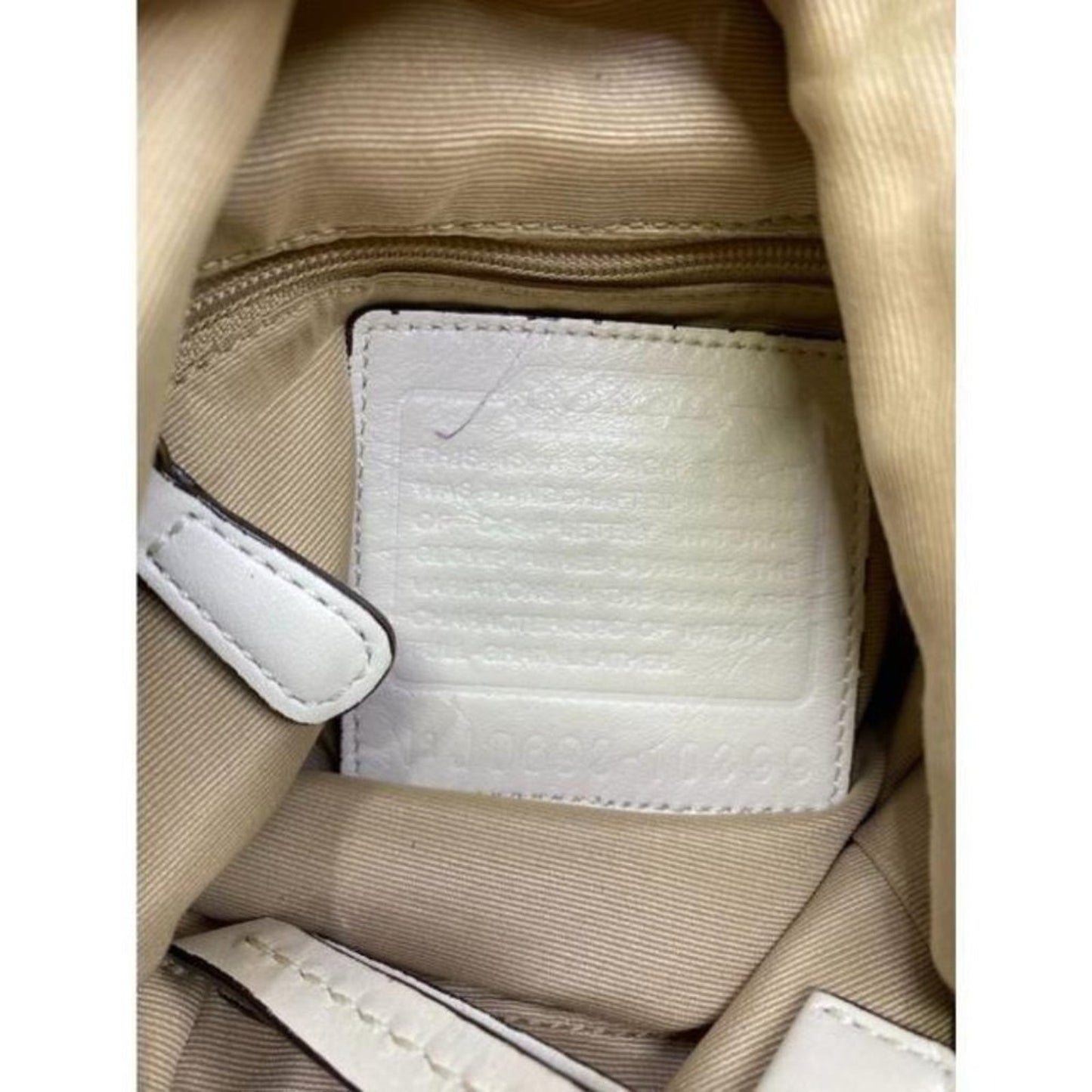 coach medium w adjustable strap white leather cros