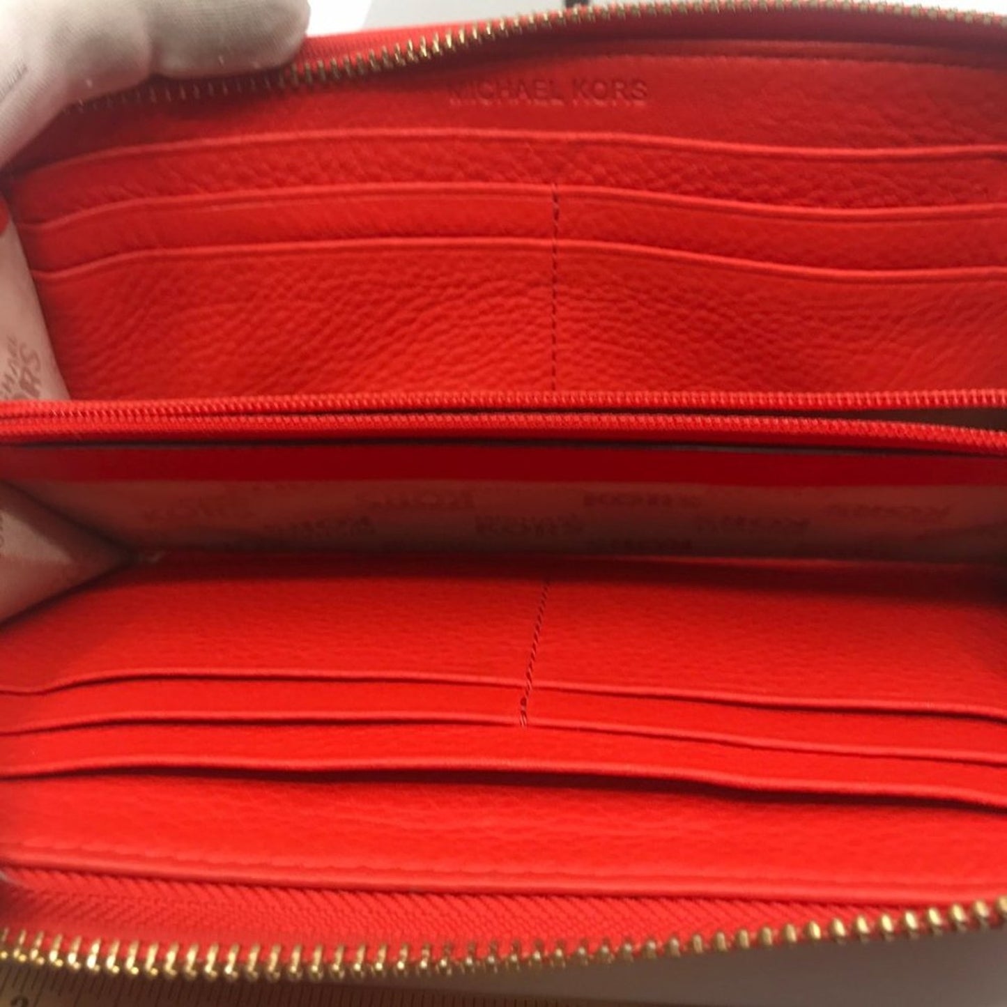 Michael Kors Leather Orange Wristlet