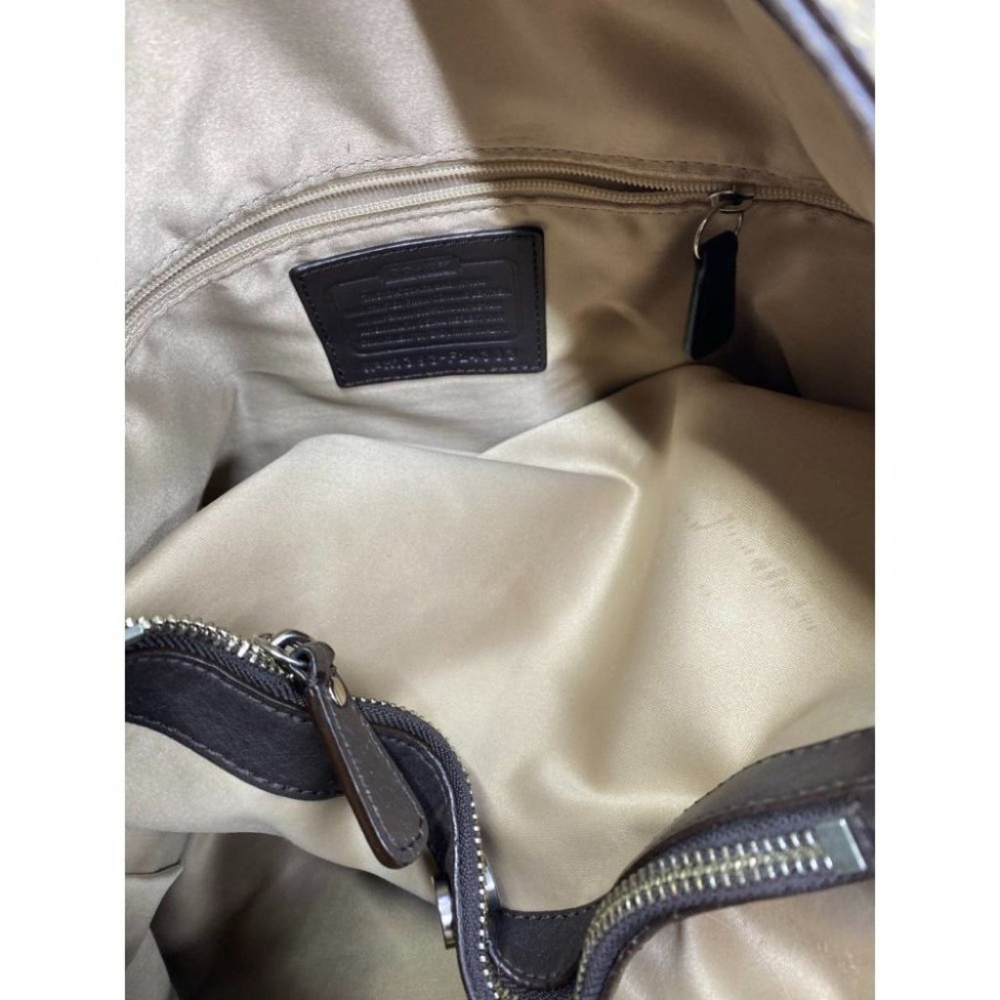 COACH Animal Embossed Leather Tan Shoulder Bag