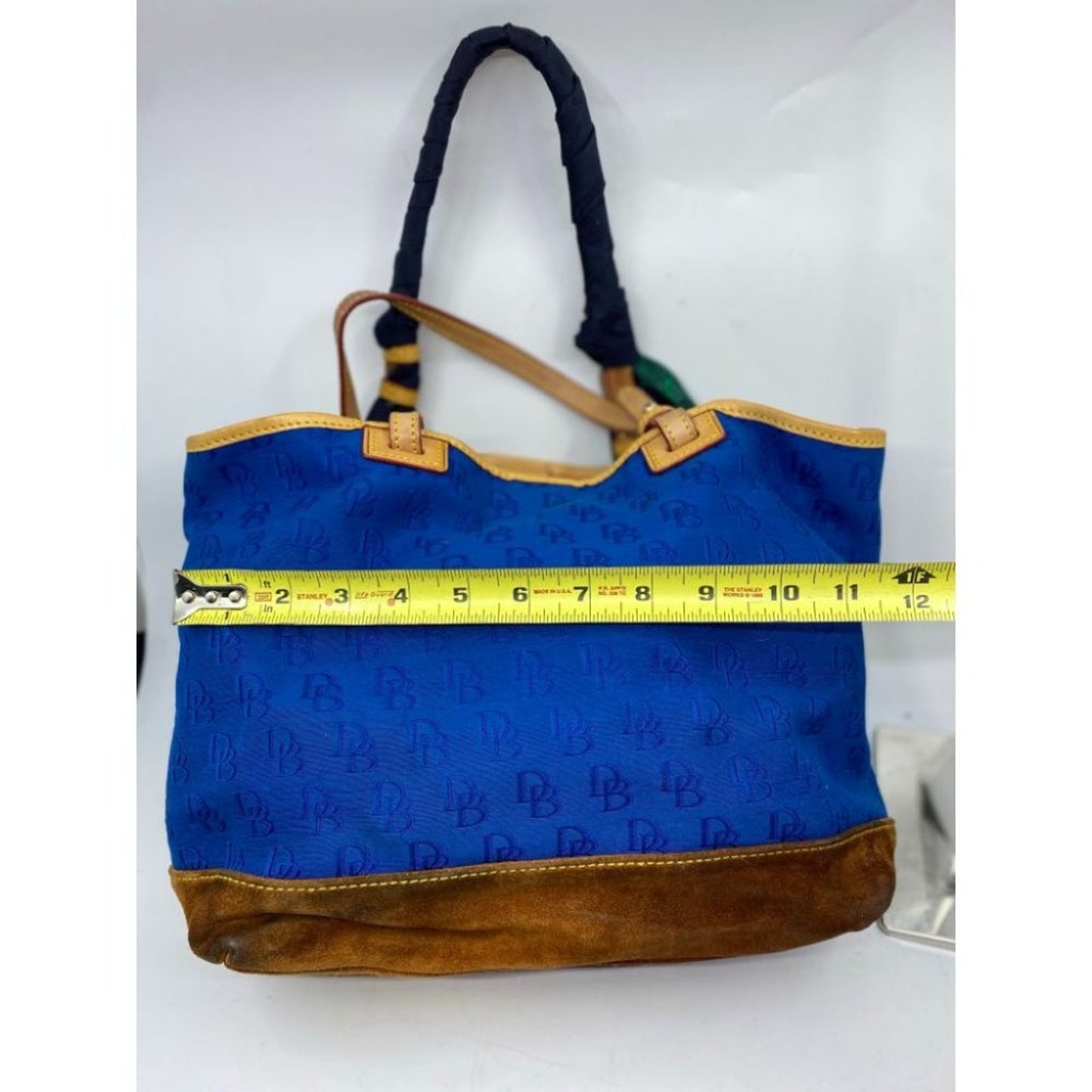 Dooney & BOURKE Blue Brown Large Fabric Tote Bag