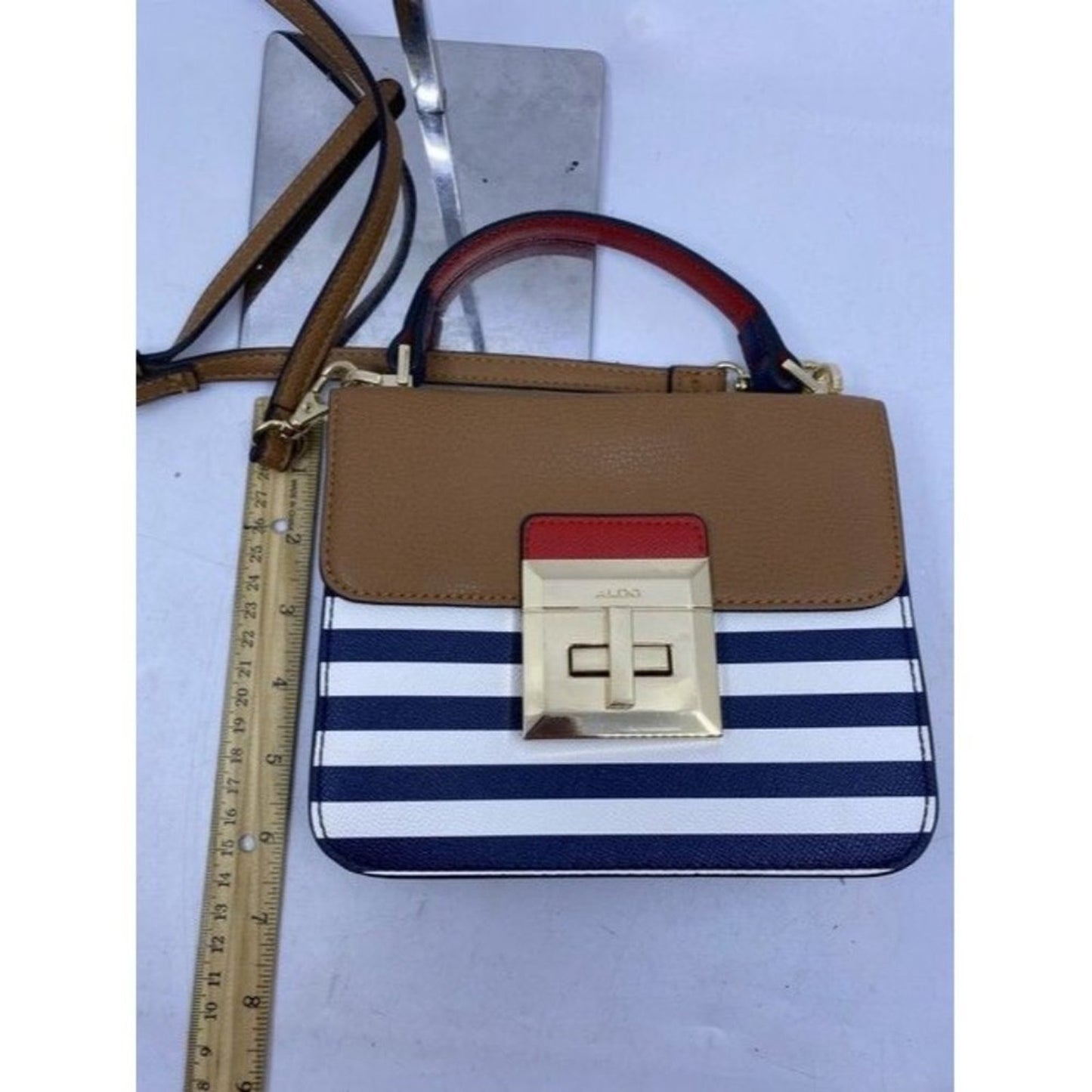 Aldo Cute Stripped Faux Leather Cross Body Bag