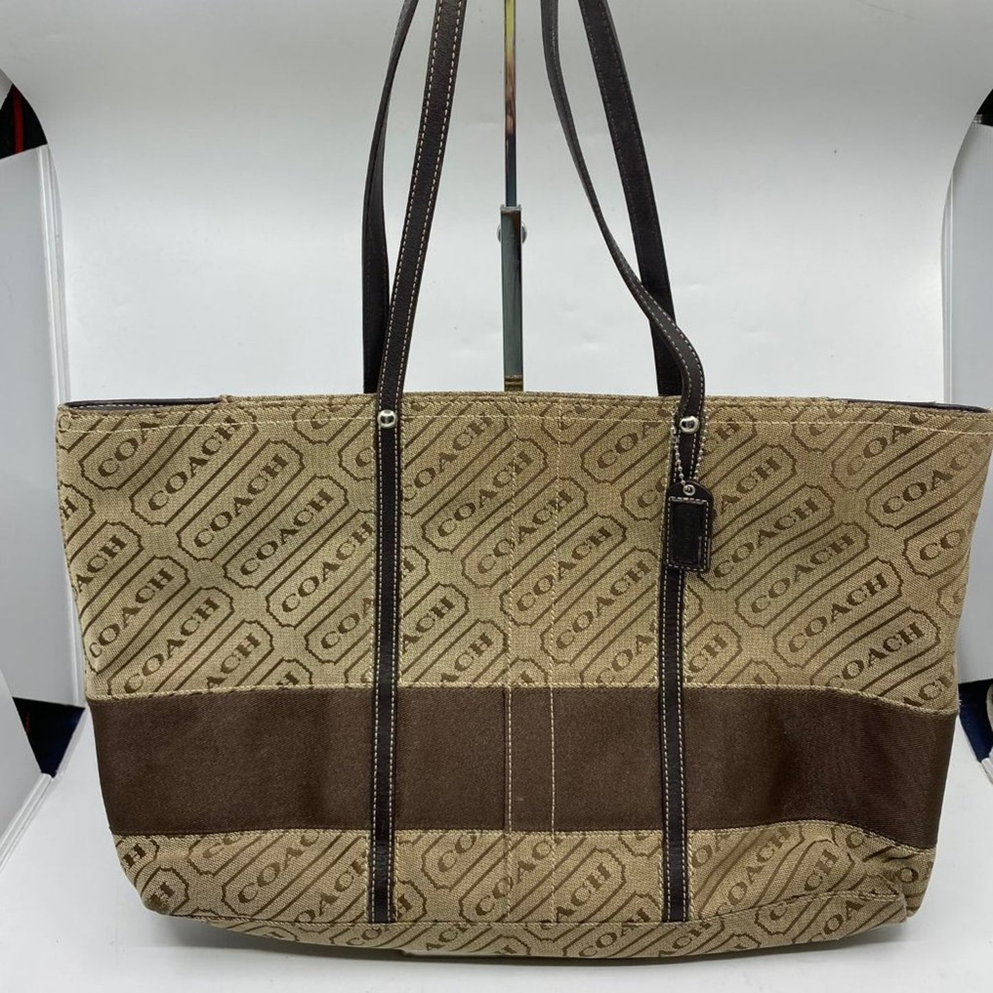 Coach Large Brown Fabric Shopping Tote