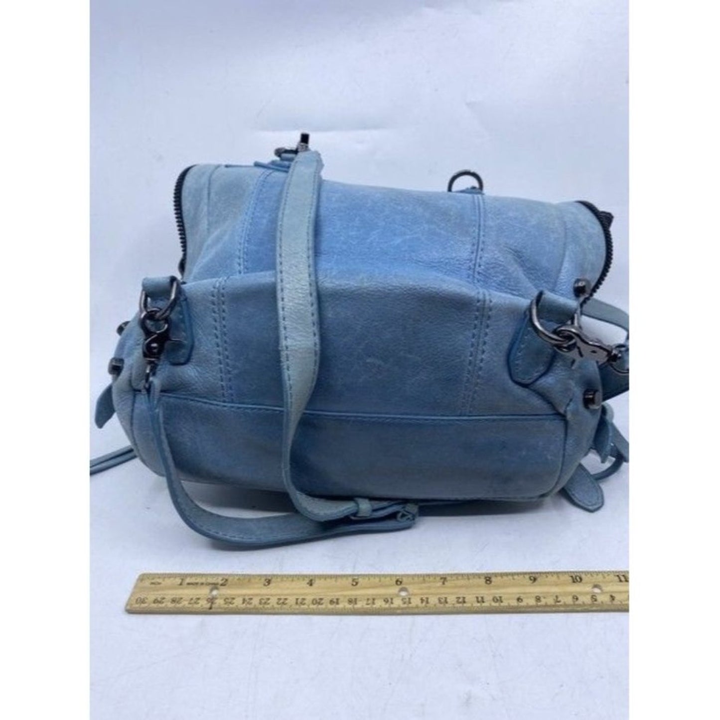Botkier Warren Navy Bluegunmetal Leather Backpack