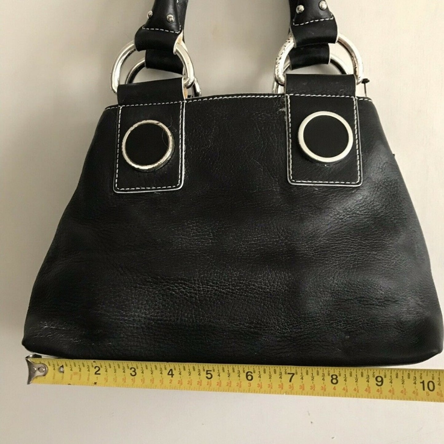 MAXX NEW YORK Medium Black Leather Handle Bag