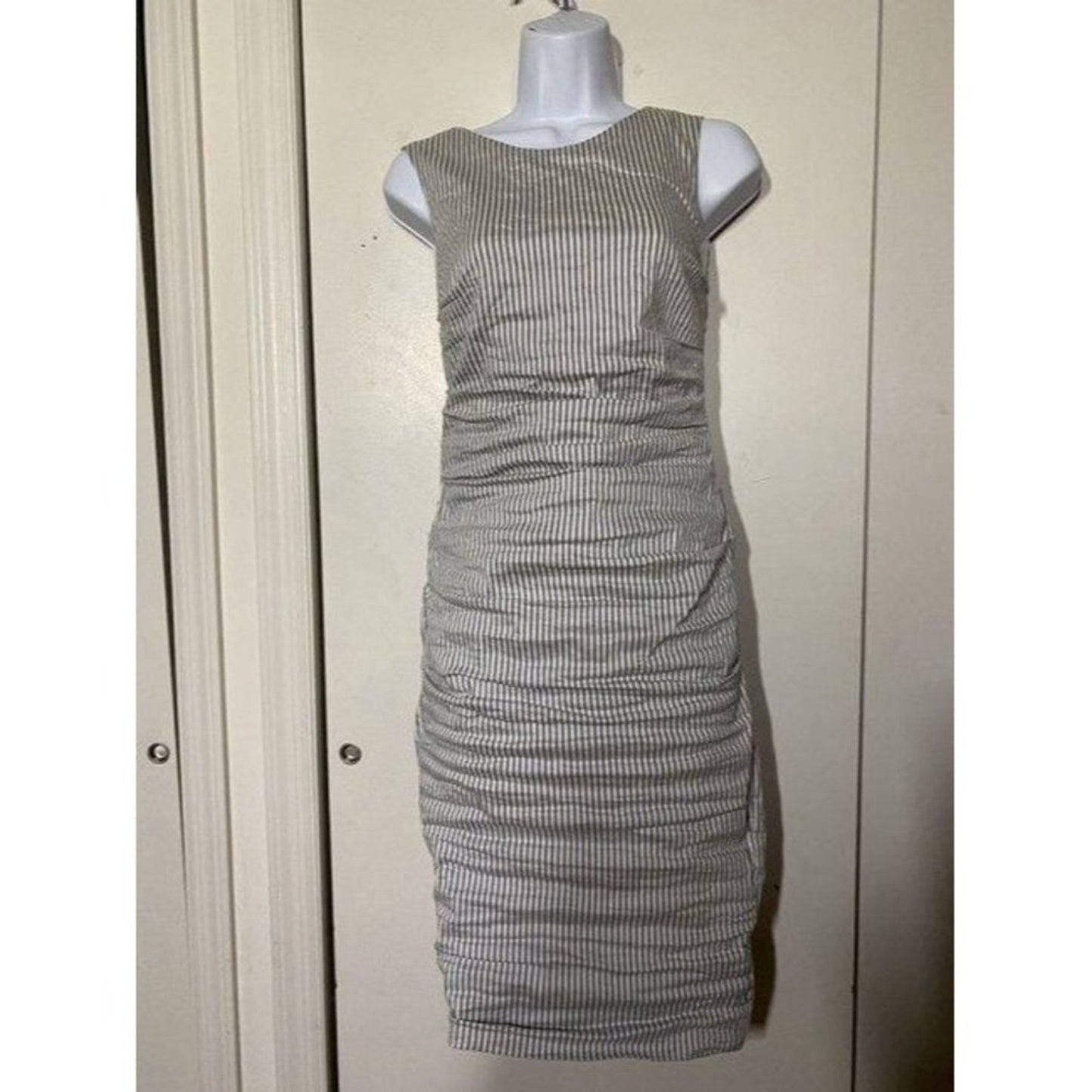 nicole miller new ruched linen striped msrp