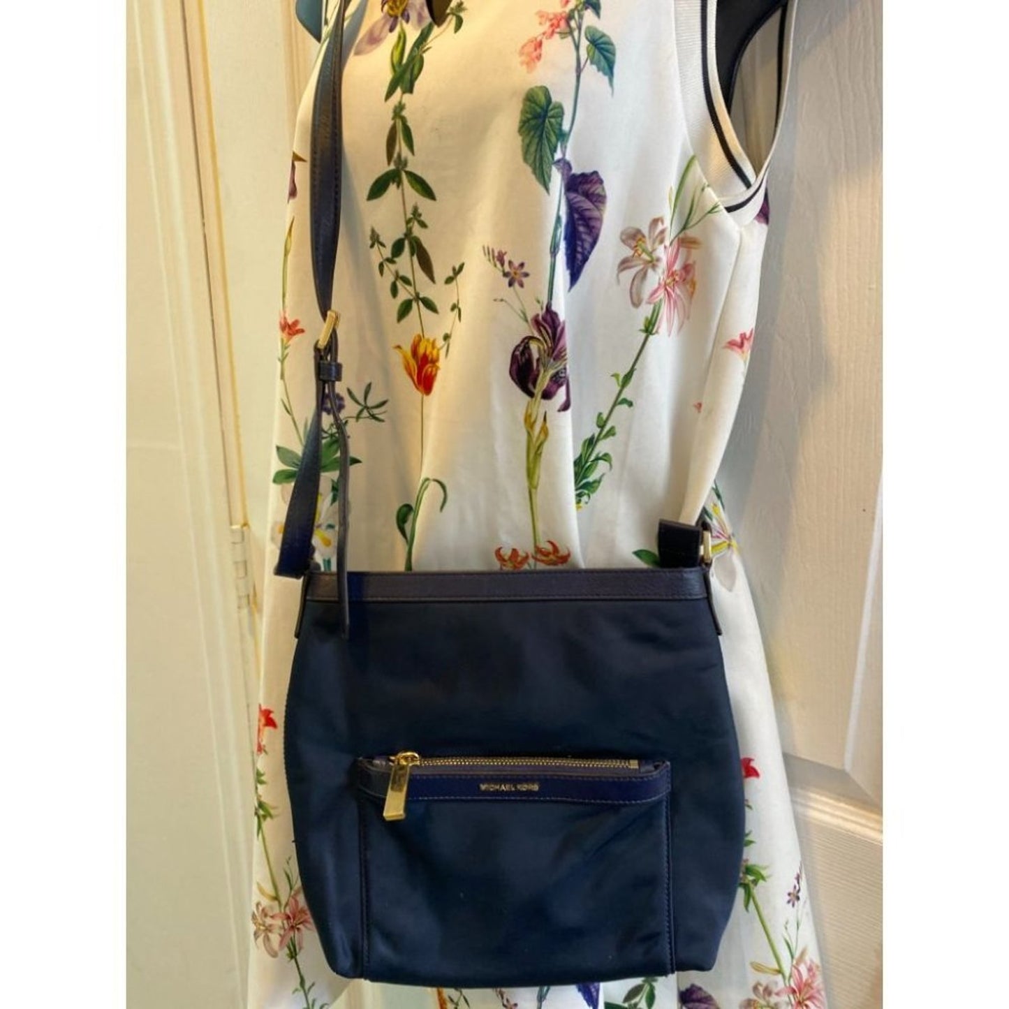 Michael Kors Blue Nylon Crossbody Bag