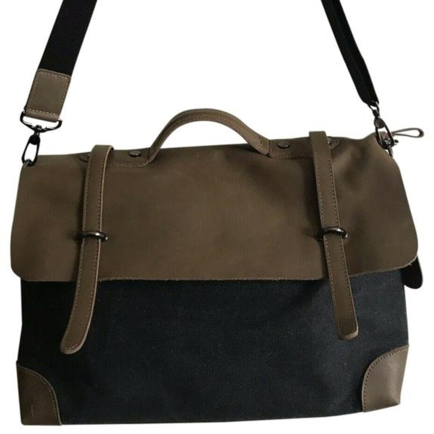 Annette Ferber Large Leather And Fabric Charcoal/B