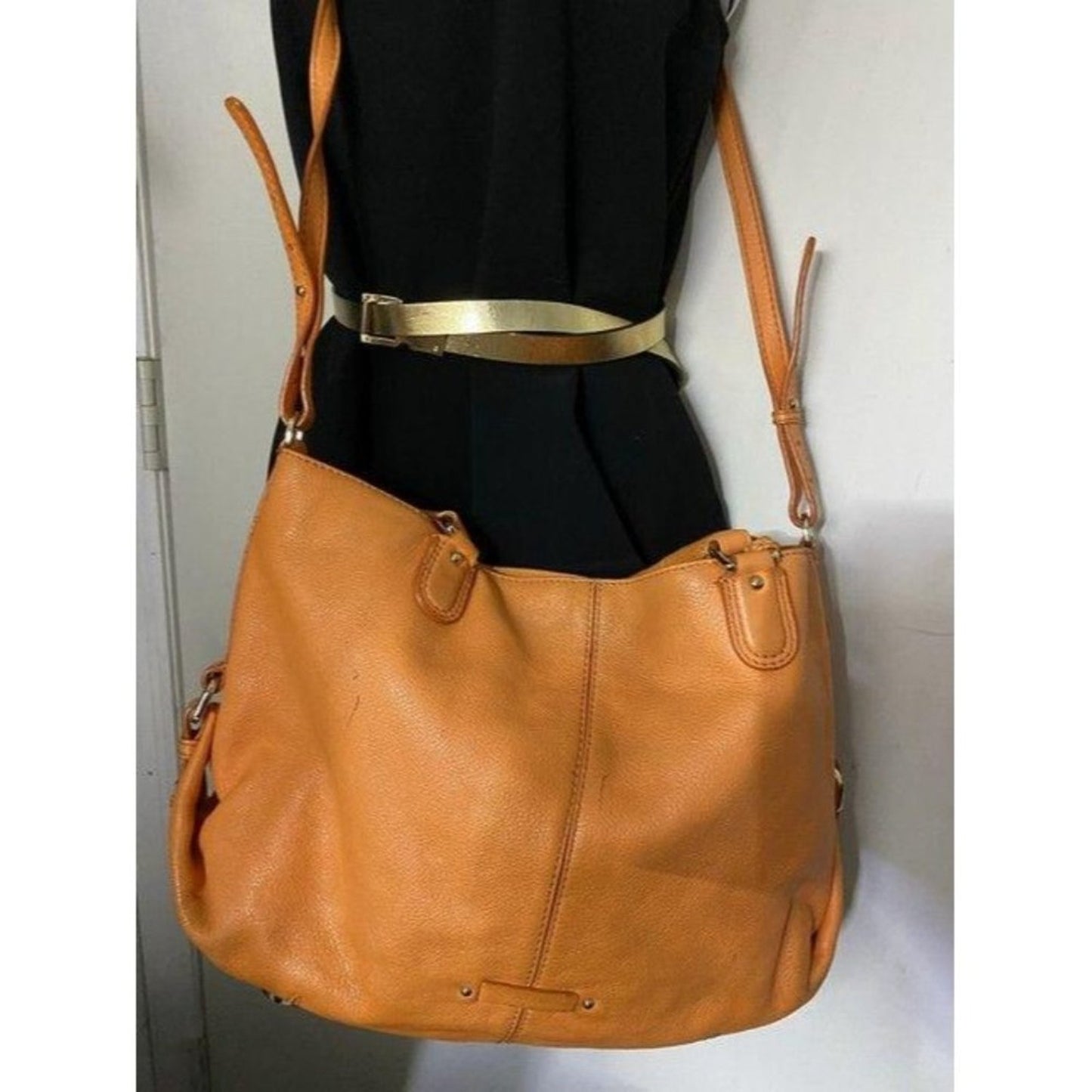 cole haan crossbody xl crossbody orange leather sh