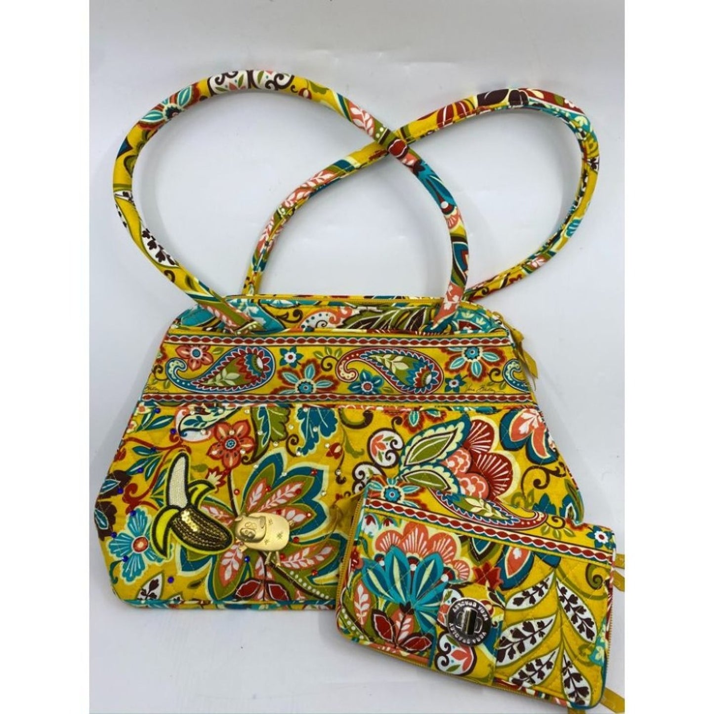 VERA BRADLEY Quilted Tote Bag w/ Wallet Yellow