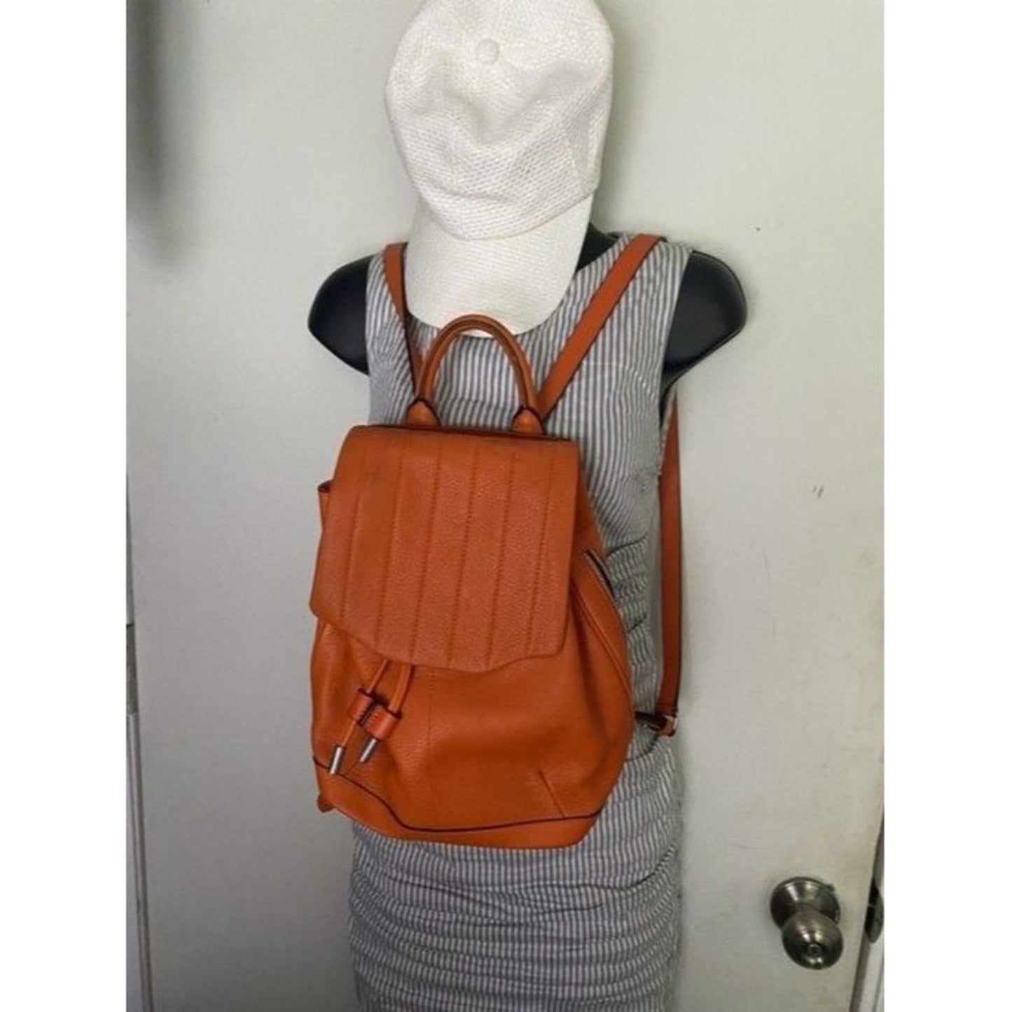 Rag And Bone Mini Pilot Orange Leather Backpack