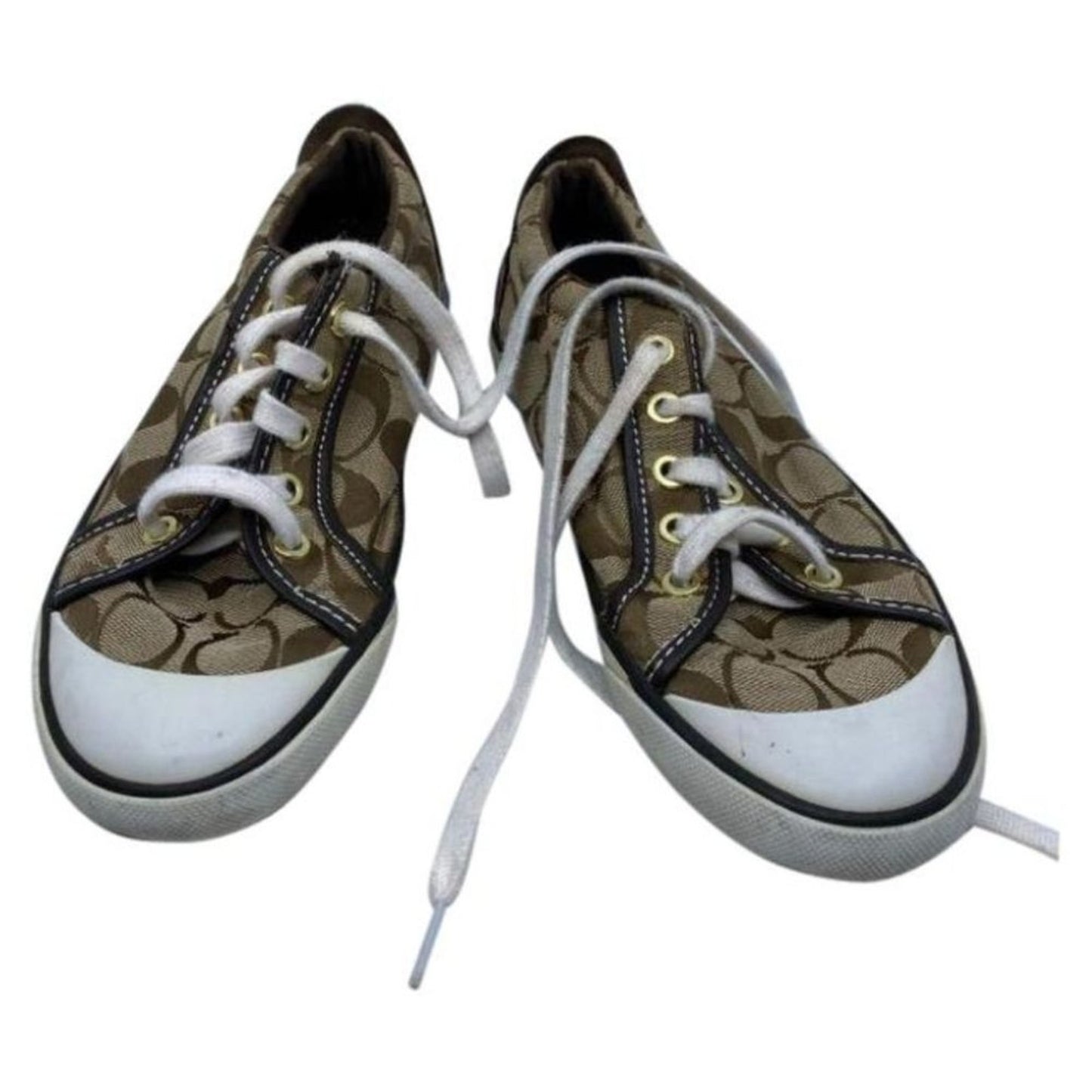 Coach White Tan Women's Sneakers Size 6B