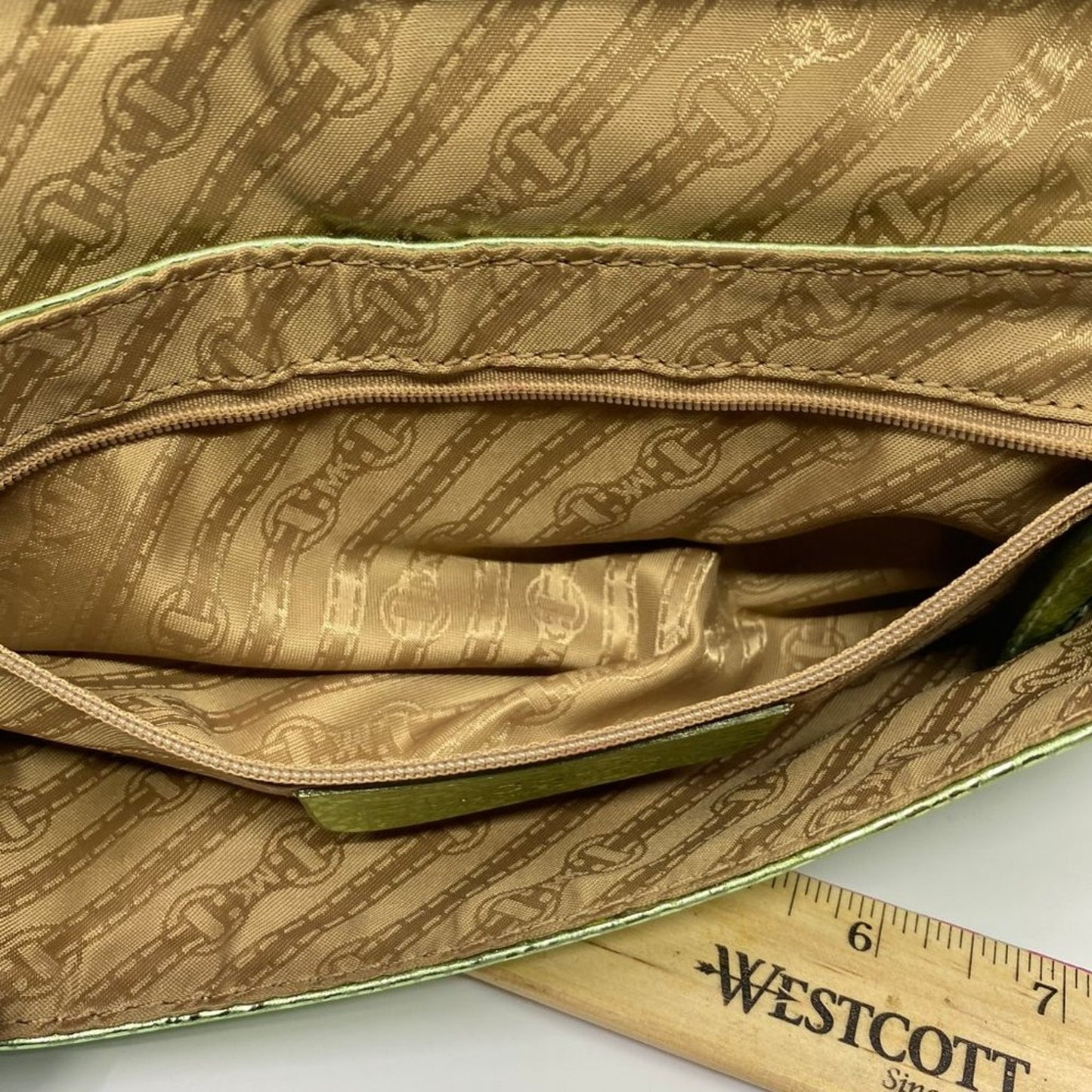 Michael Kors Green Shiny Leather Wristlet