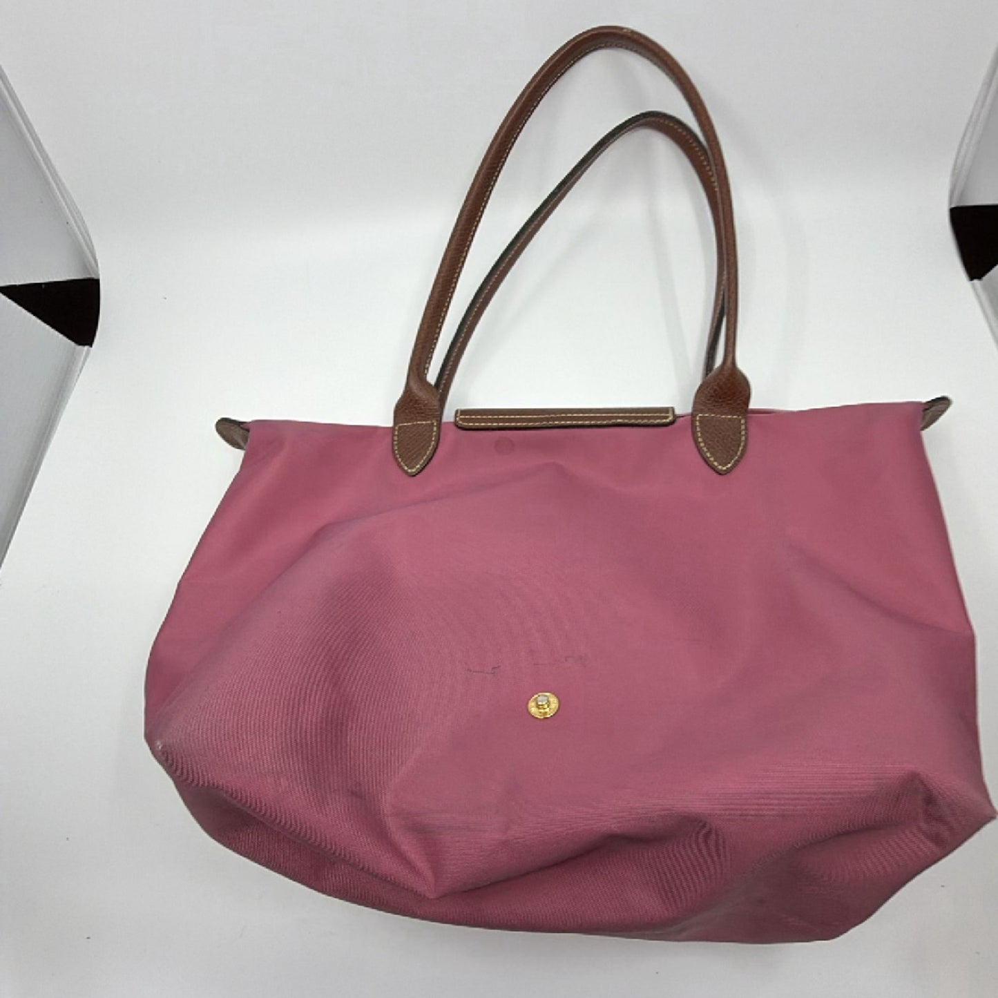 Longchamp Le Pliage Pink Nylon Leather Tote Bag