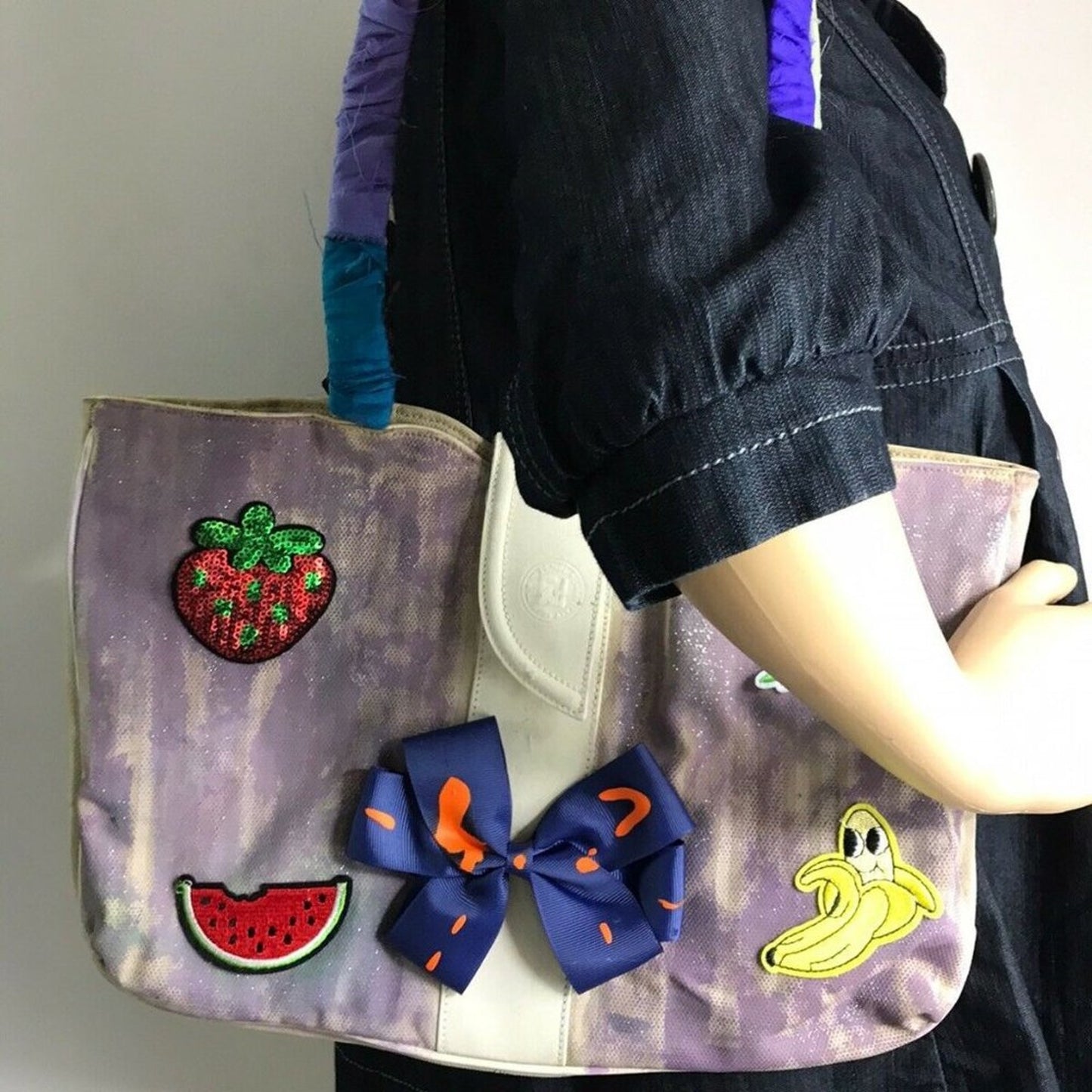 FENDI Vintage Tote Bag Customized W Bow tie and fr