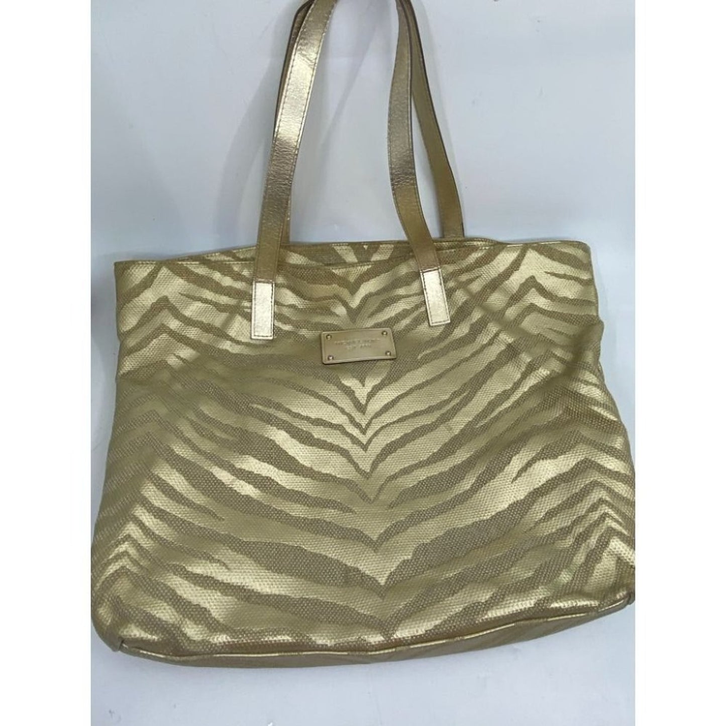 MICHAEL KORS Gold Tan Large Inter Woven Tote Bag