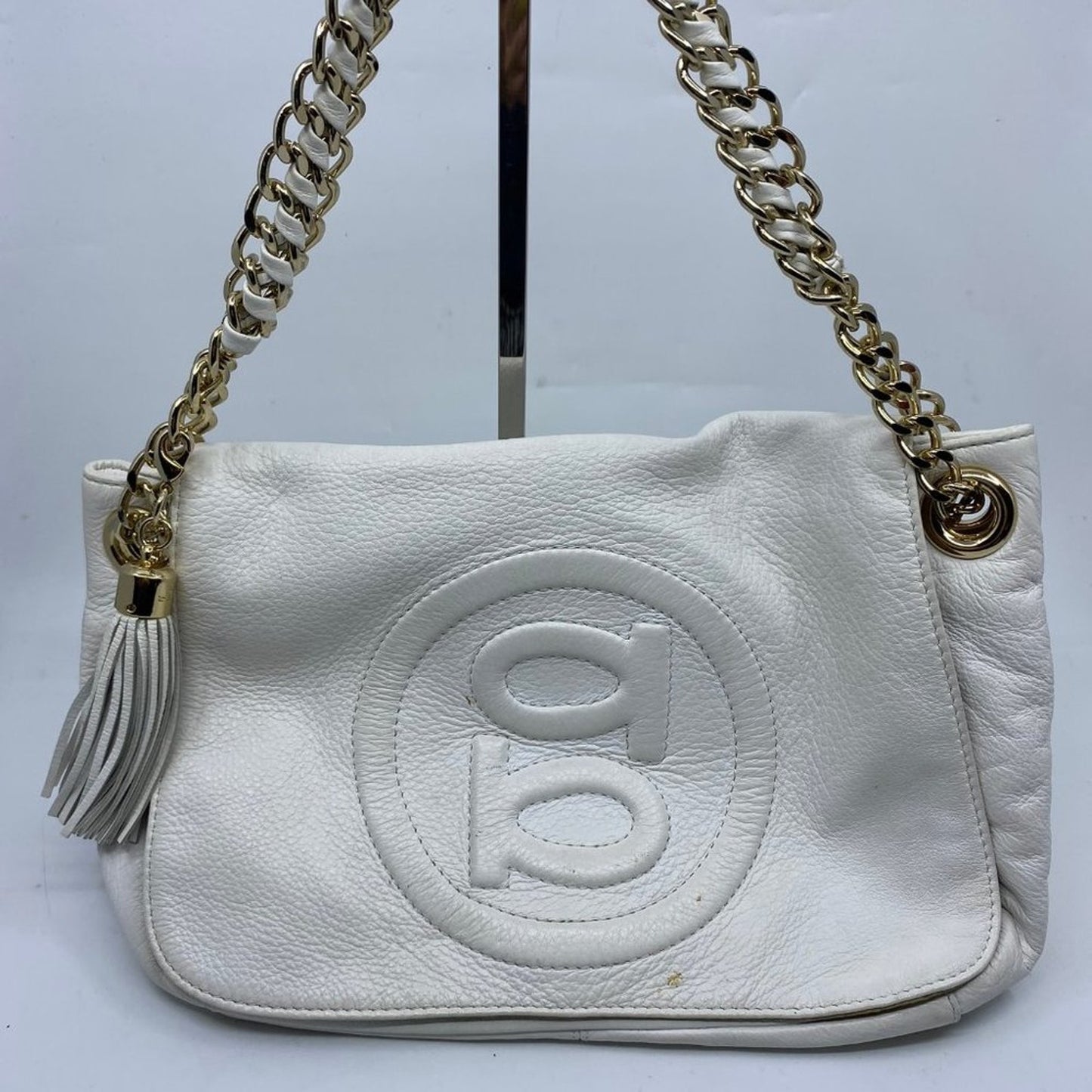 Bebe White Leather Shoulder Bag