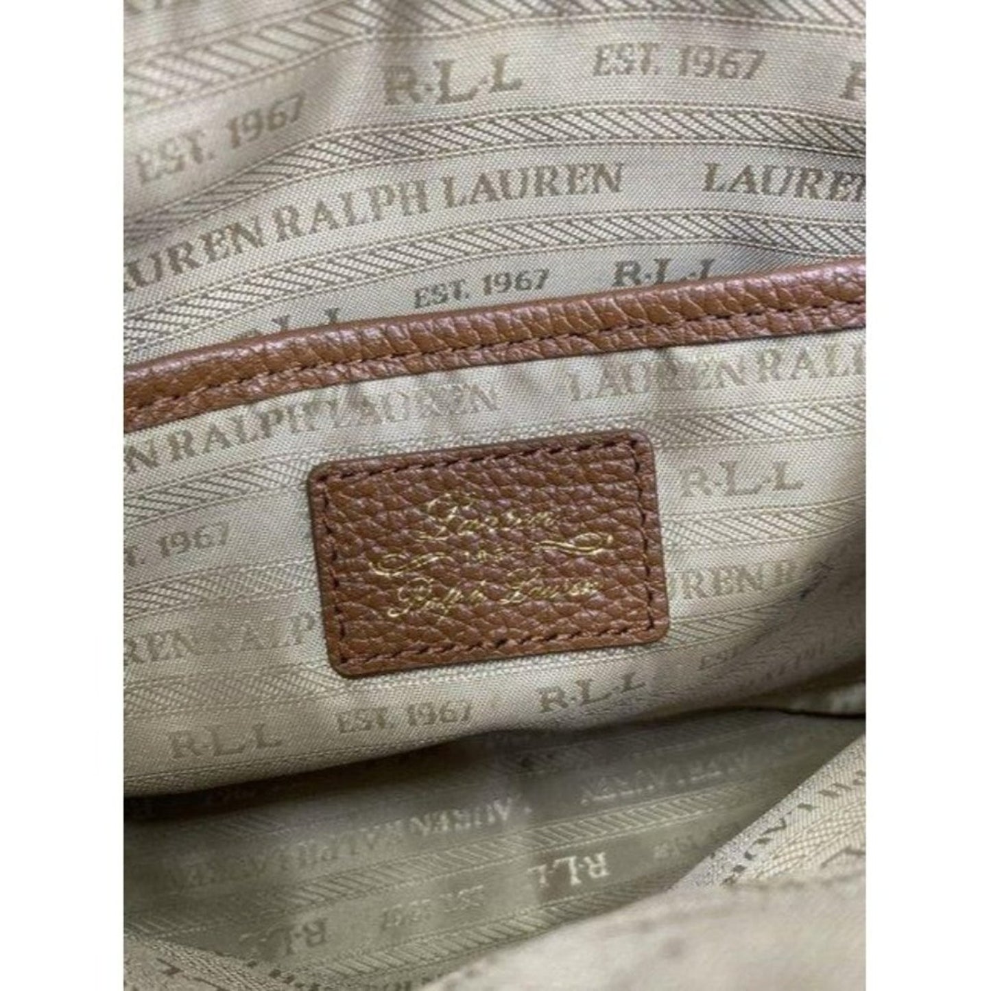 lauren ralph lauren orange leather cross body bag