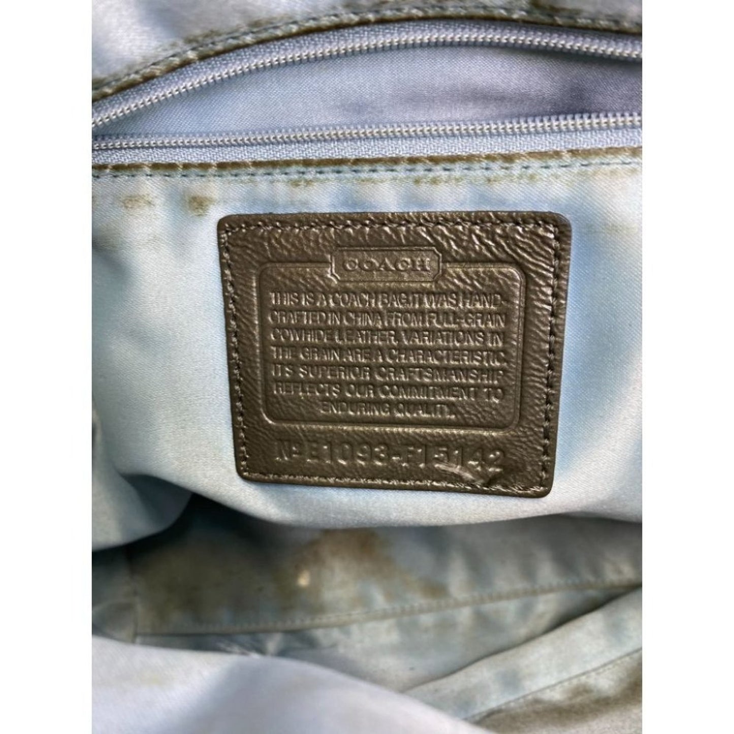 COACH LG Patent Leather Silver Gold Shoulder Bag