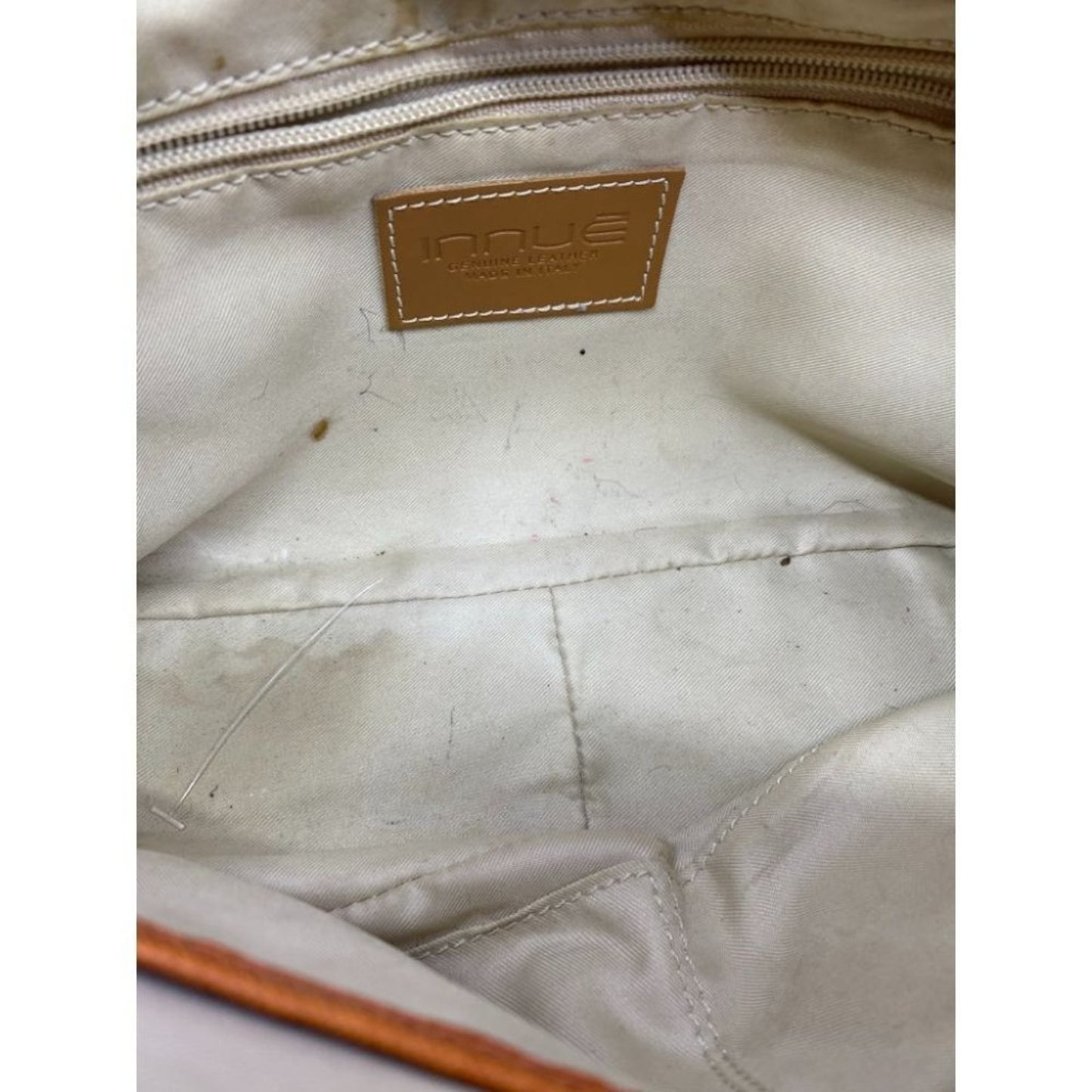 Innue Orange Leather Tote Bag