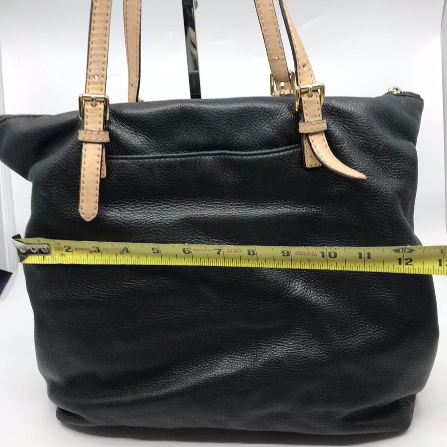 Michael Kors Black Cream Large Leather Tote Bag