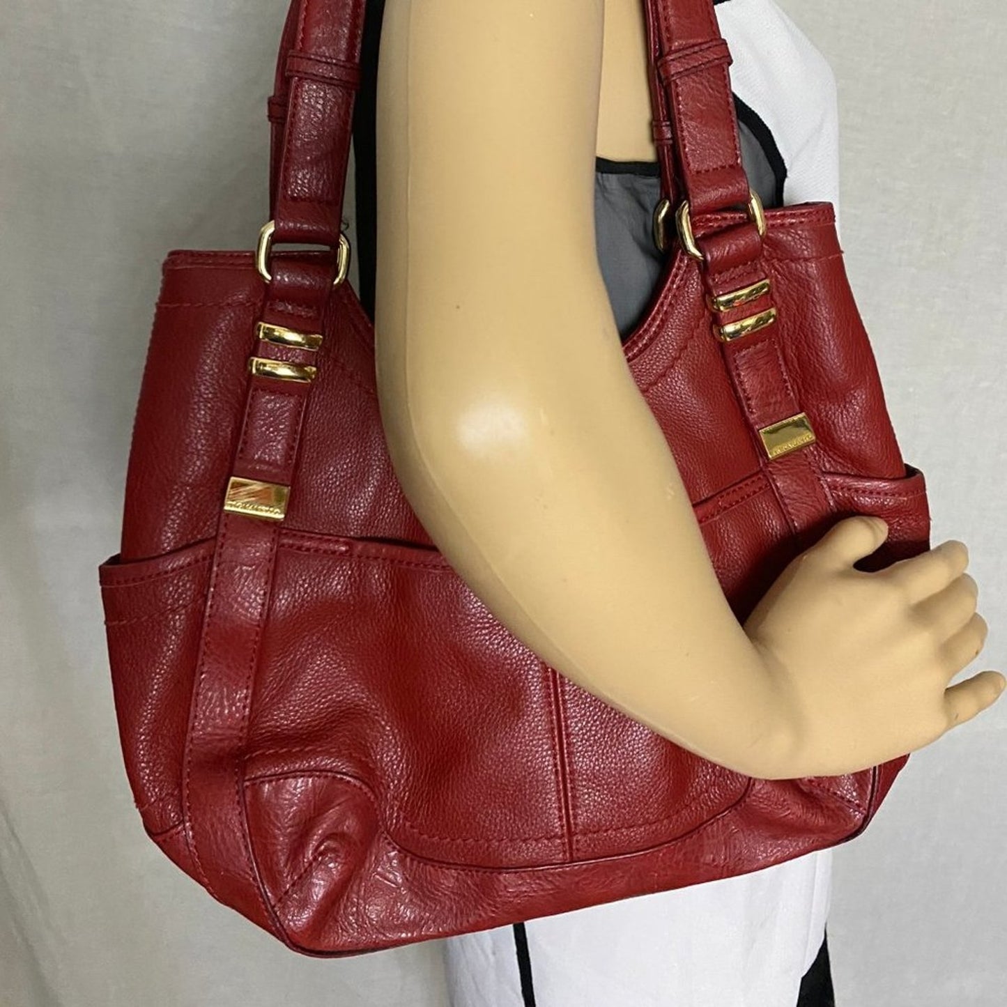 TIGNANELLO Red Leather Shoulder Bag