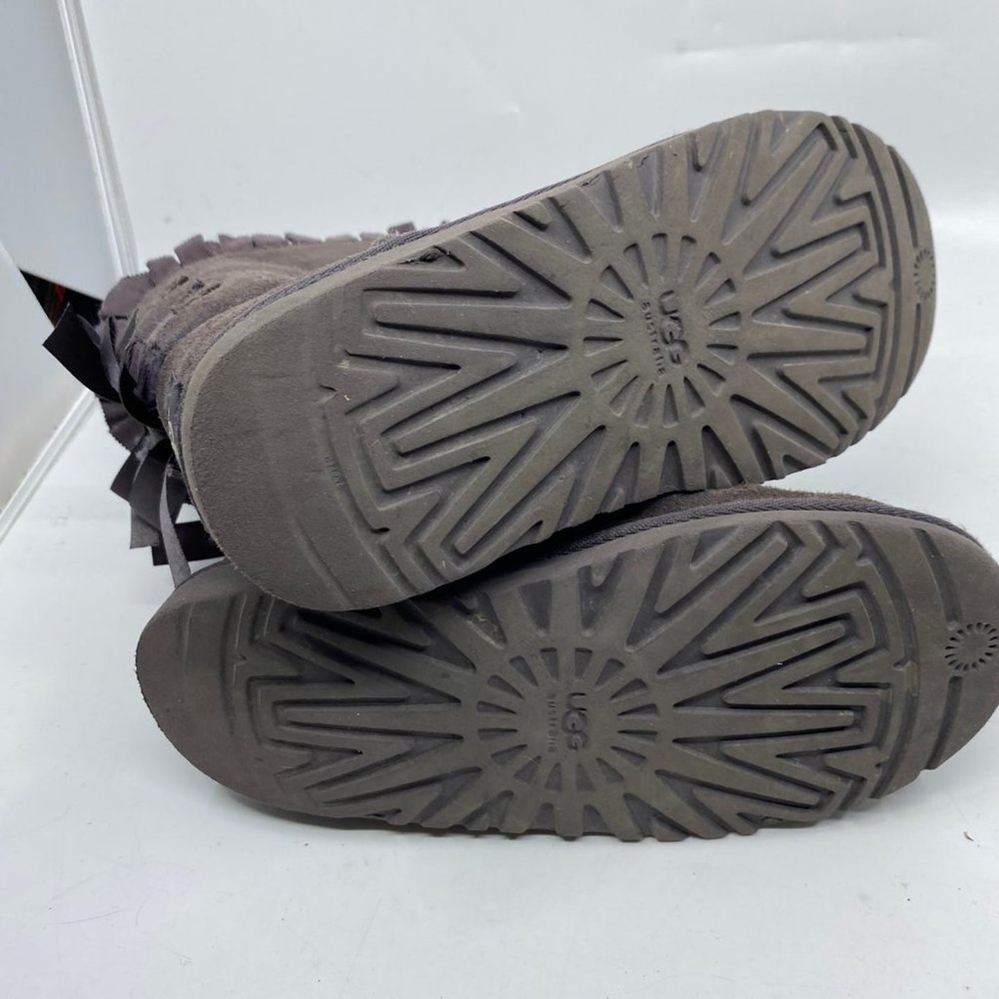 UGG Australia Gray/Purple Ruffled Boots Size 2