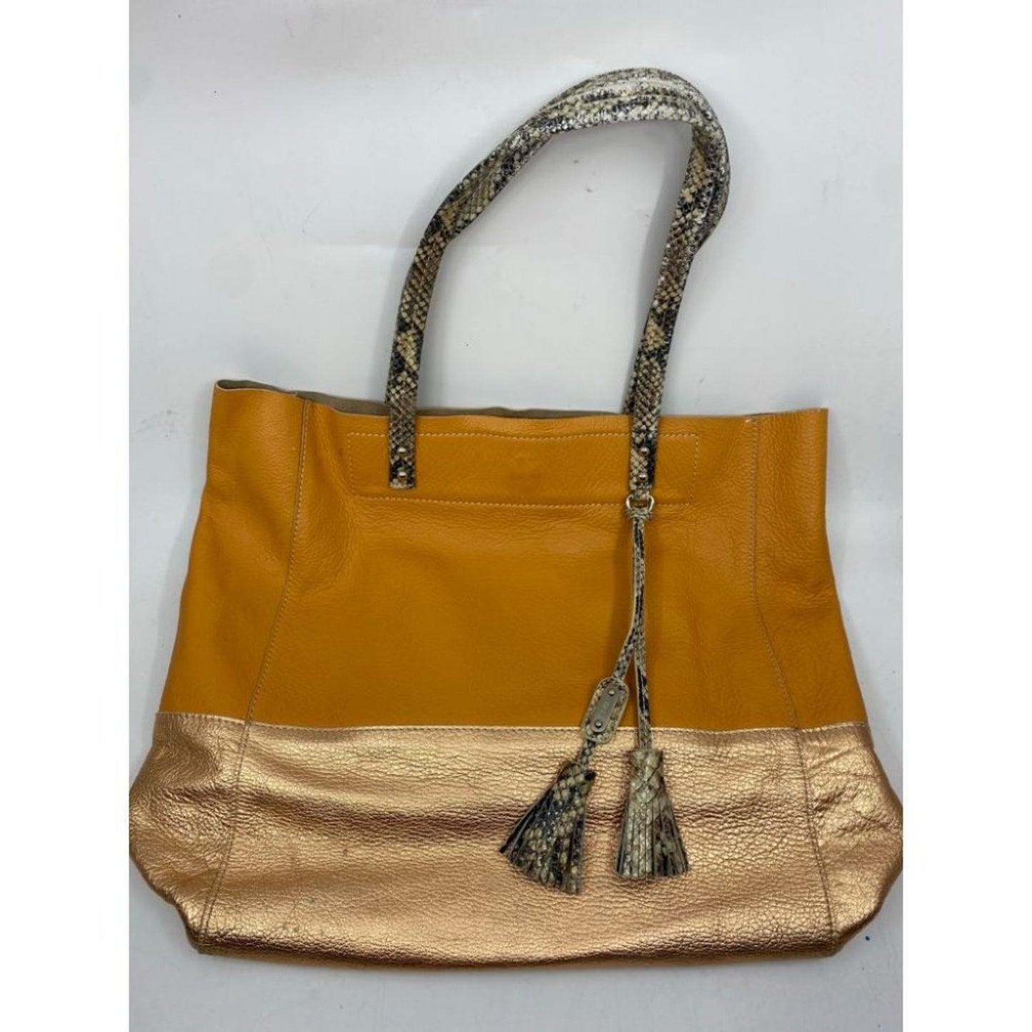 Rafe Orange Gold Leather Handbag
