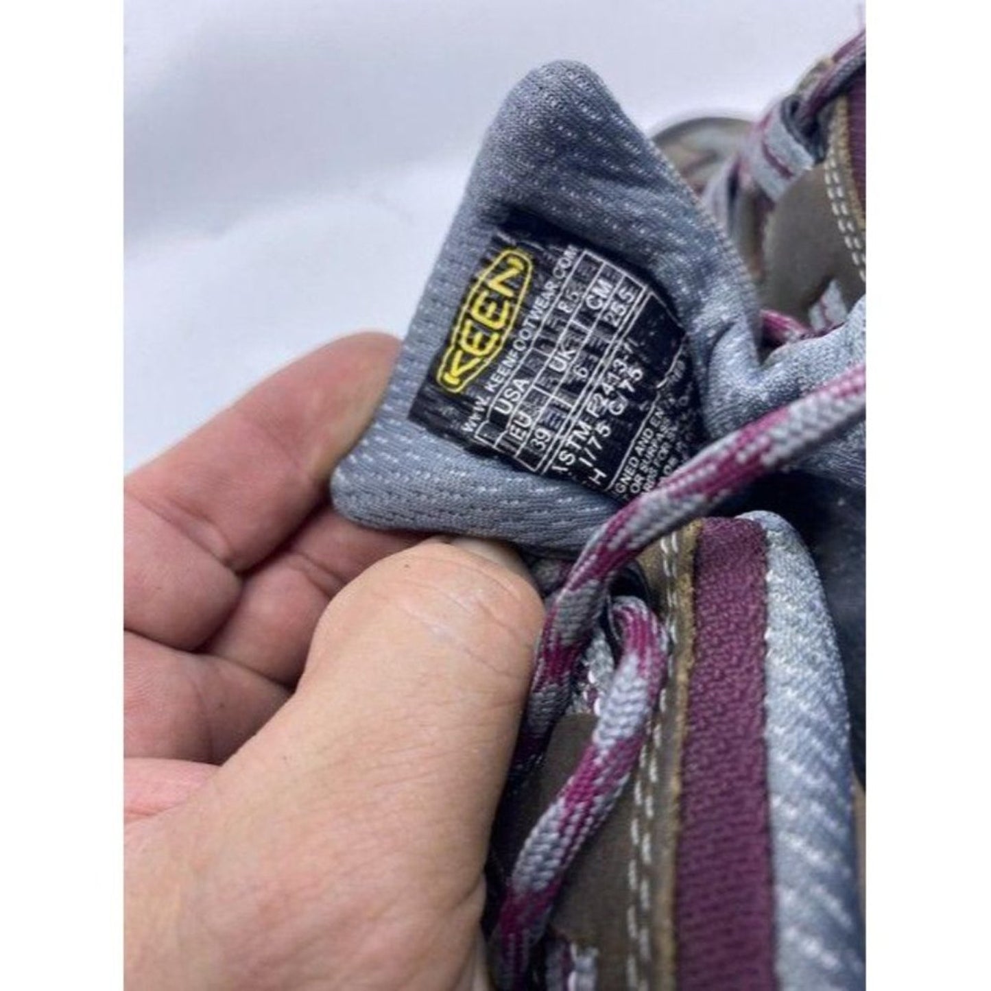 Keen Tan Purple Gray Lace Up Work Bootsbooties Siz