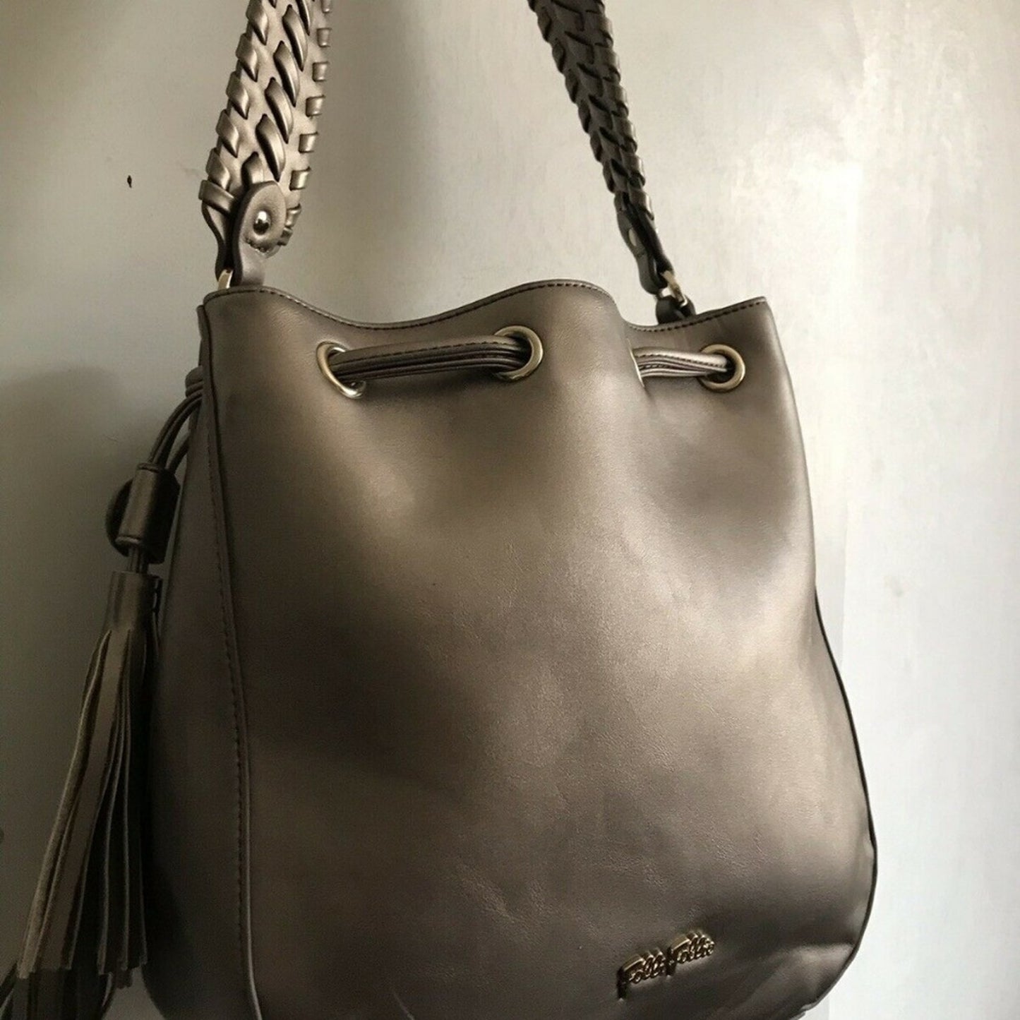 Folli Follie Large Bronze Leather Bucket Bag
