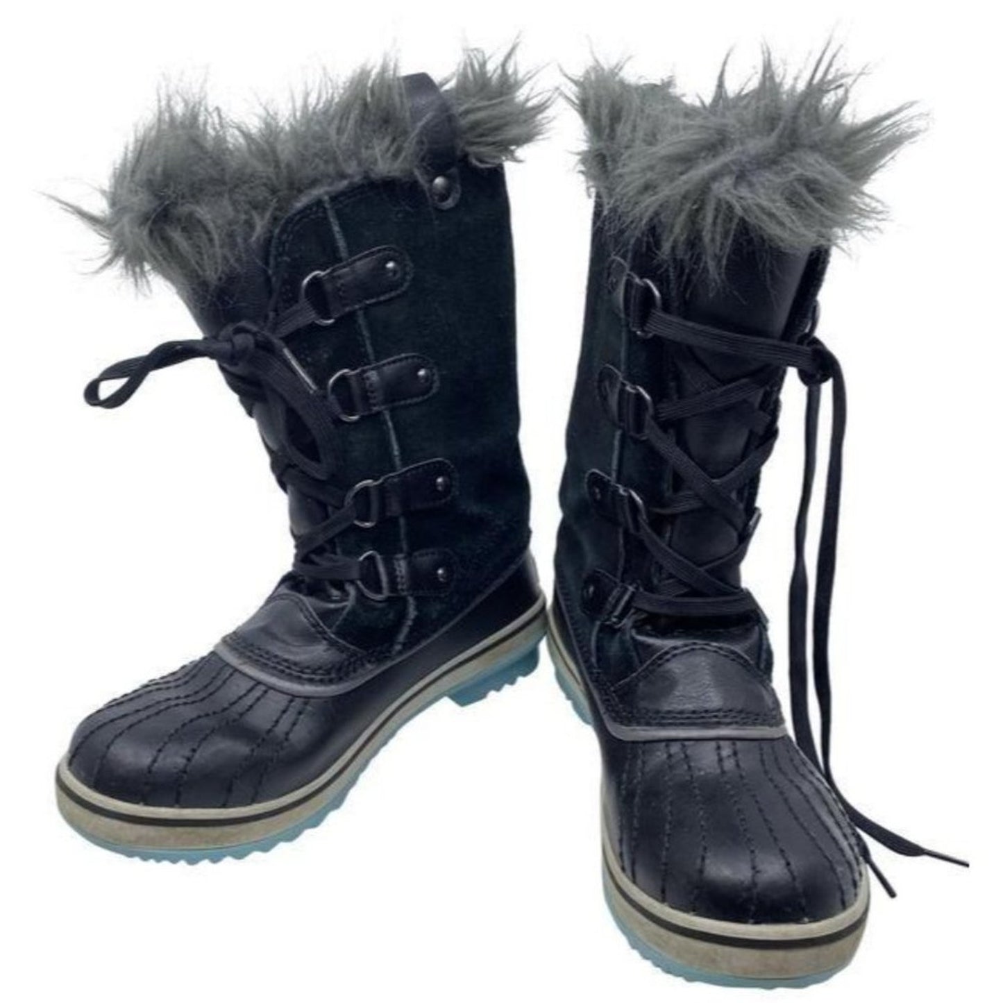 sorel blackblue lace up blackblue winterrain boots