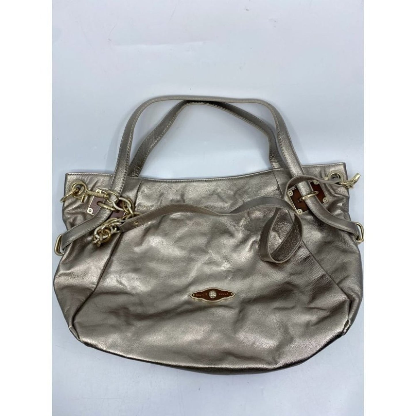 Elliott Lucca Silver Large Leather Shoulder Bag