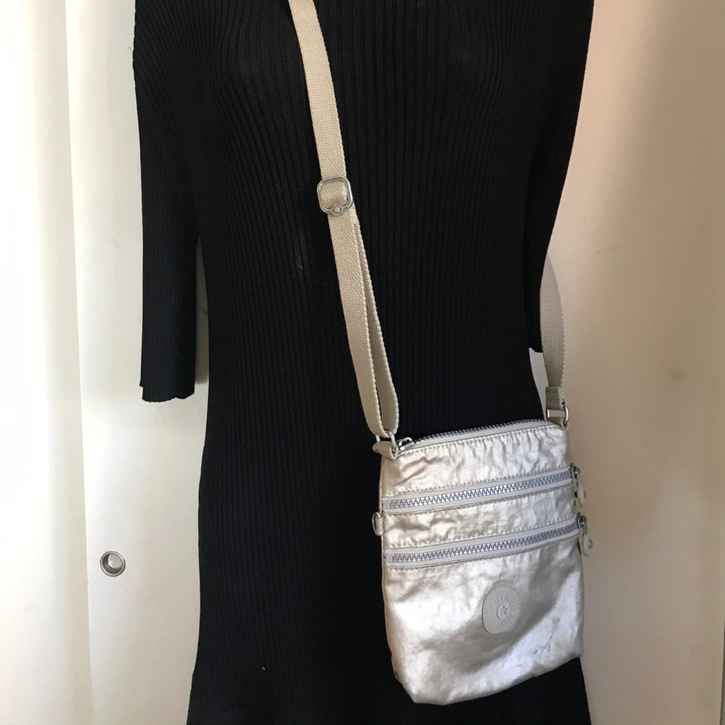 Kipling Light Gold Nylon Small Crossbody Bag