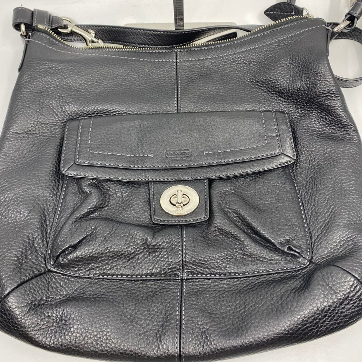 COACH M Size Black Leather Crossbody Bag