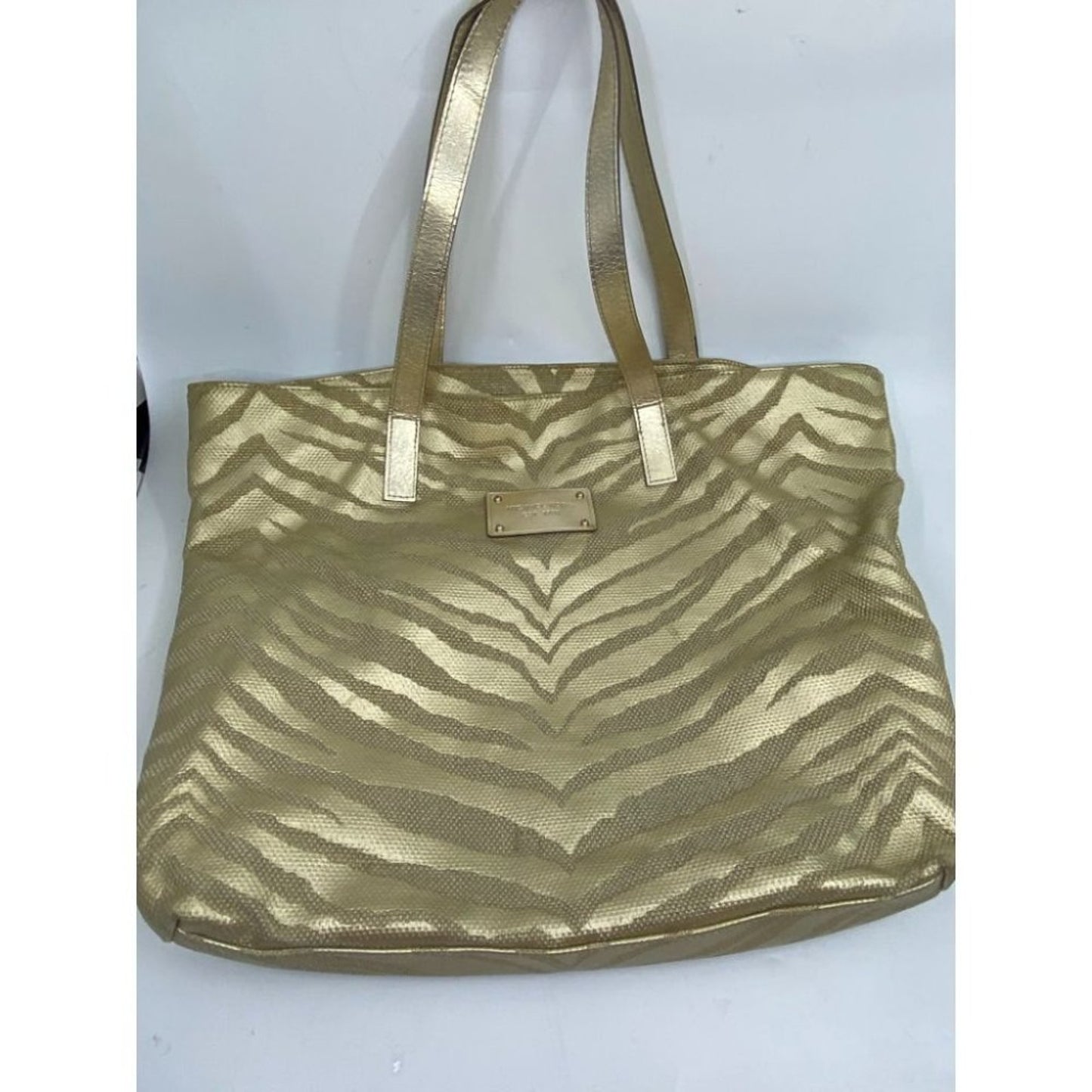 MICHAEL KORS Gold Tan Large Inter Woven Tote Bag