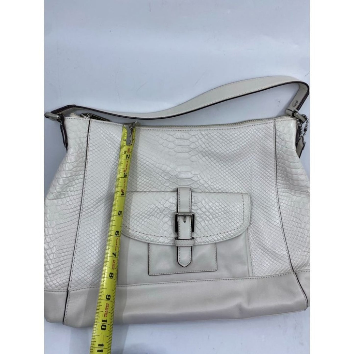 COACH Large White Leather Tote Bag