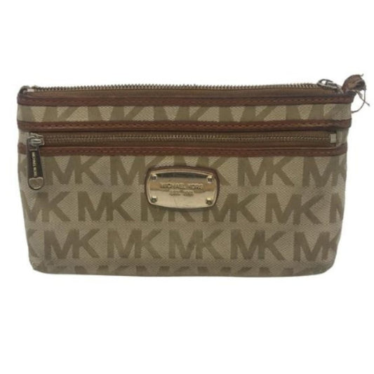 Michael Kors Fabric Tan Brown Wristlet