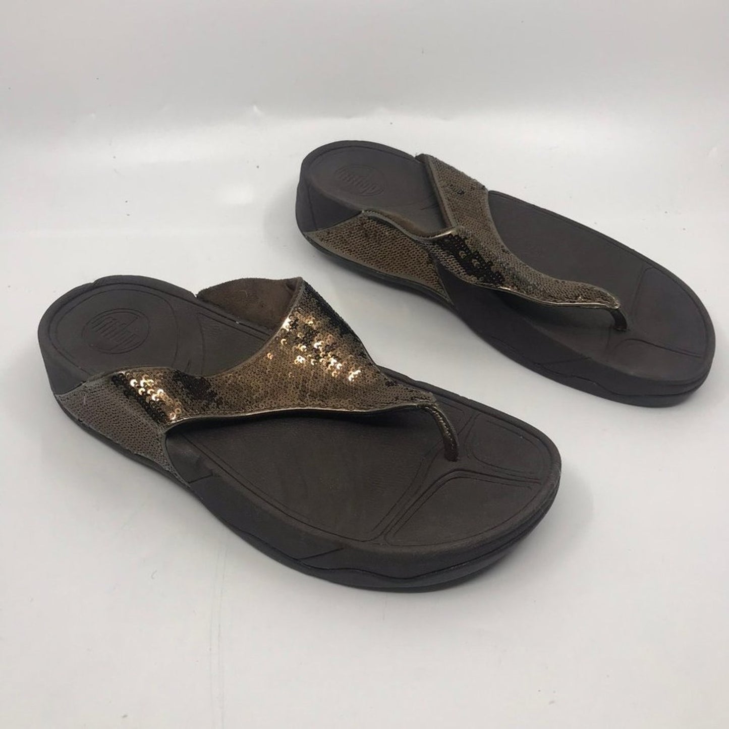 Fitflop Shine Brown Sandals Size: US 8