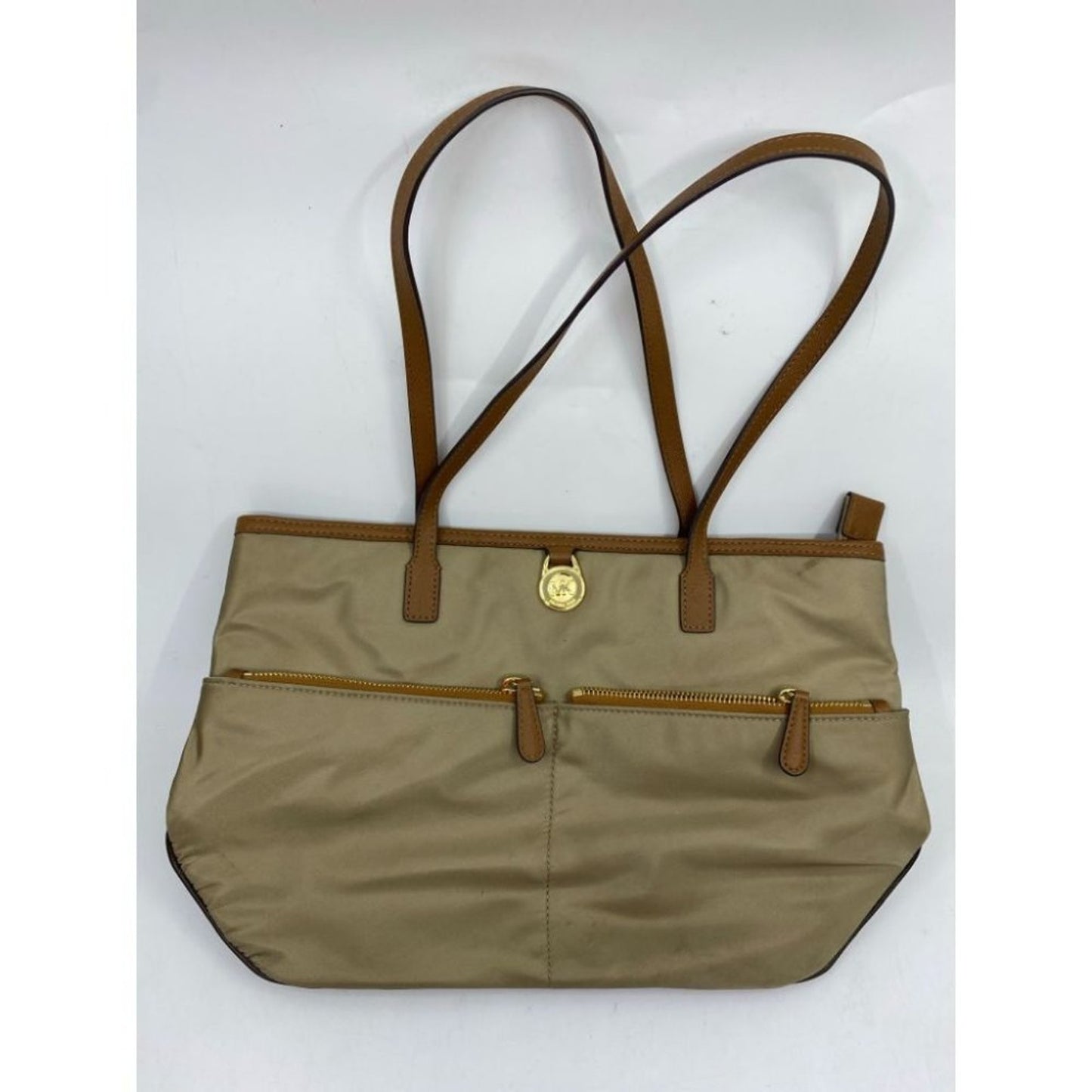Michael Kors Nylon Tan Shoulder Tote Bag MD to LG