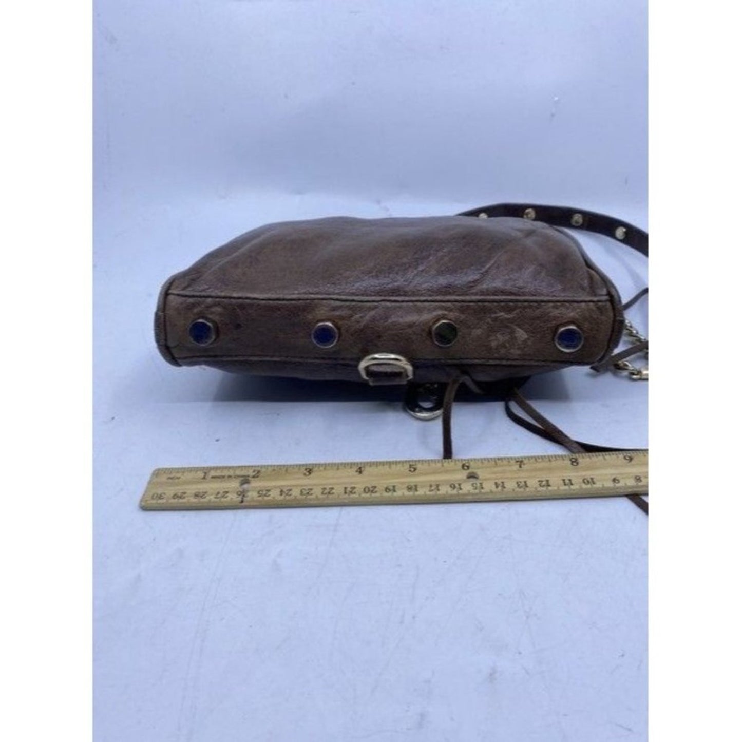 Rebecca Minkoff Unique Front Clasp Dual Compartment Brown Leather Should…