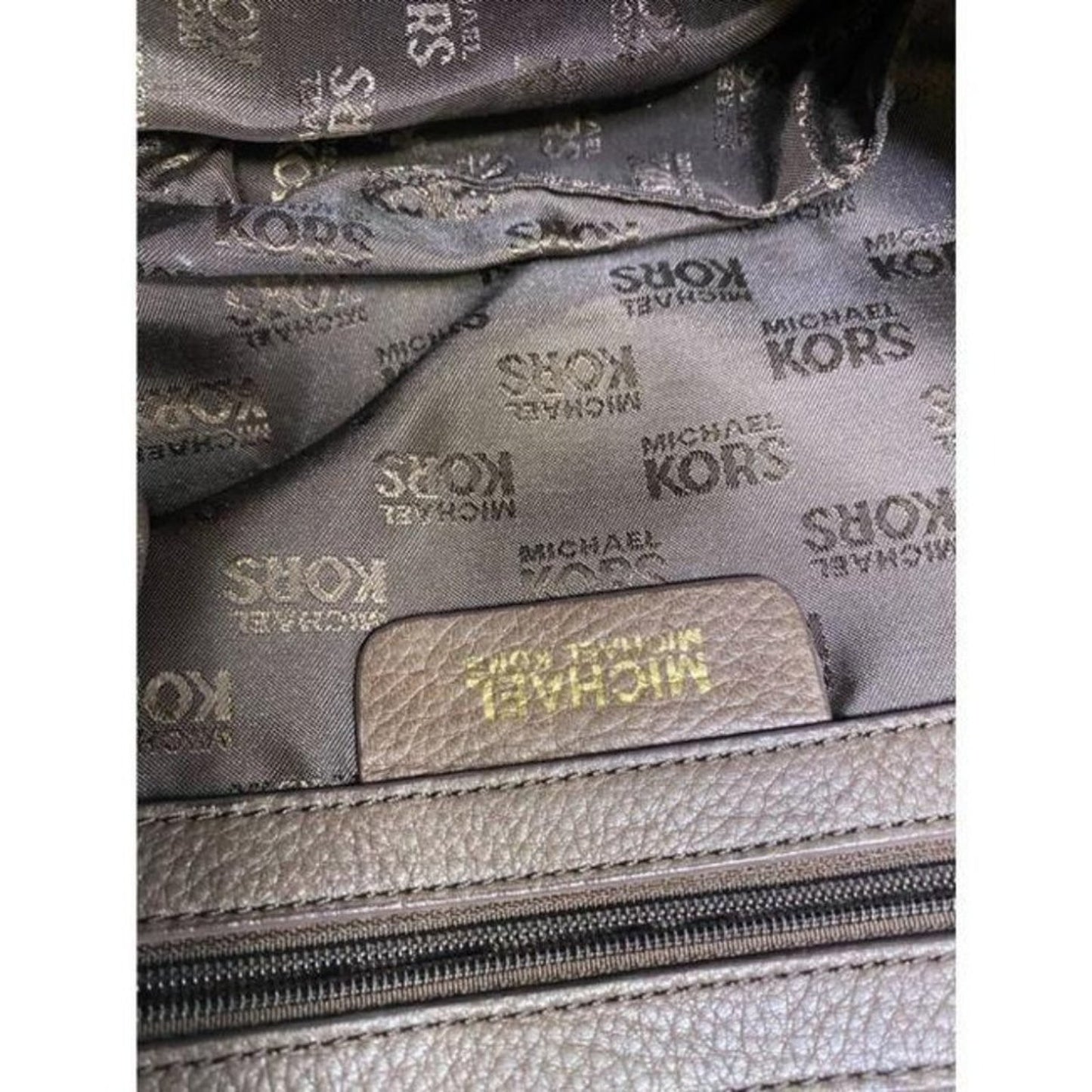michael kors all over logo brown beige jacquard fa