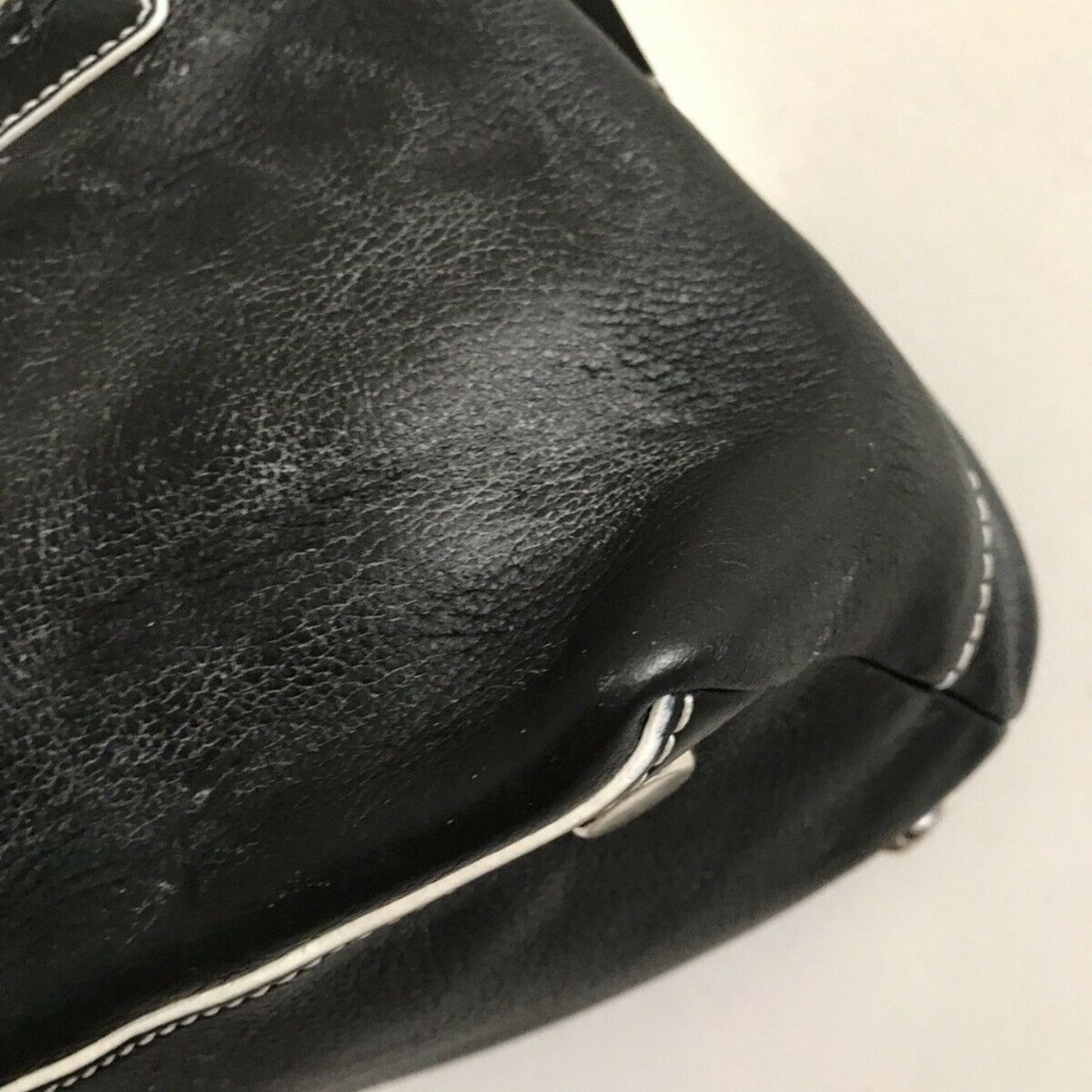 MAXX NEW YORK Medium Black Leather Handle Bag