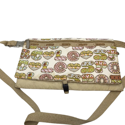 LeSportsac Flap Crossbody Beige Nylon Crossbody Bag