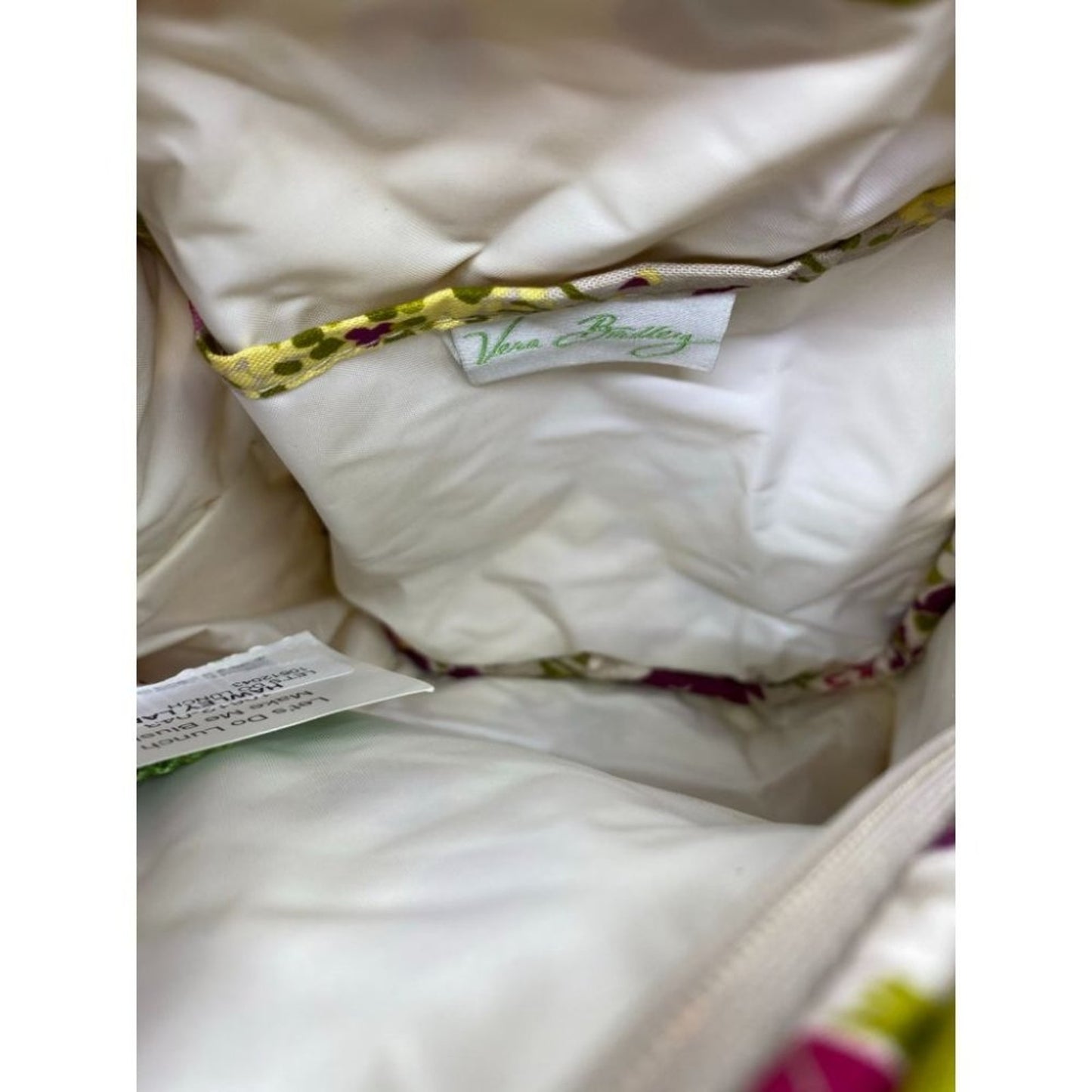 Vera Bradley Pink Green Gray Floral Cosmetic Bag